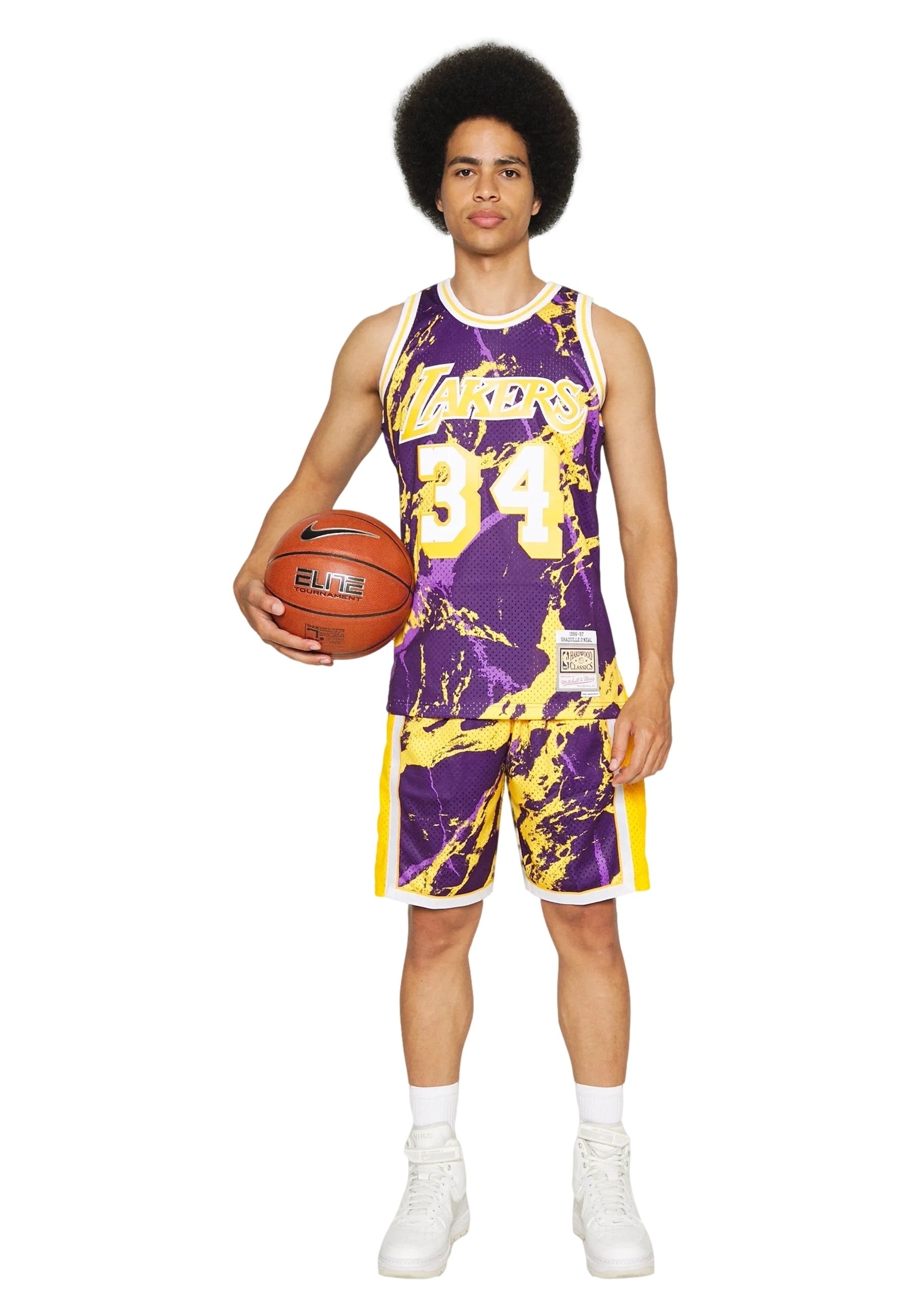 CAMISETA MITCHELL & NESS BLANCA LAKERS DOODLE SWINGMAN JERSEY