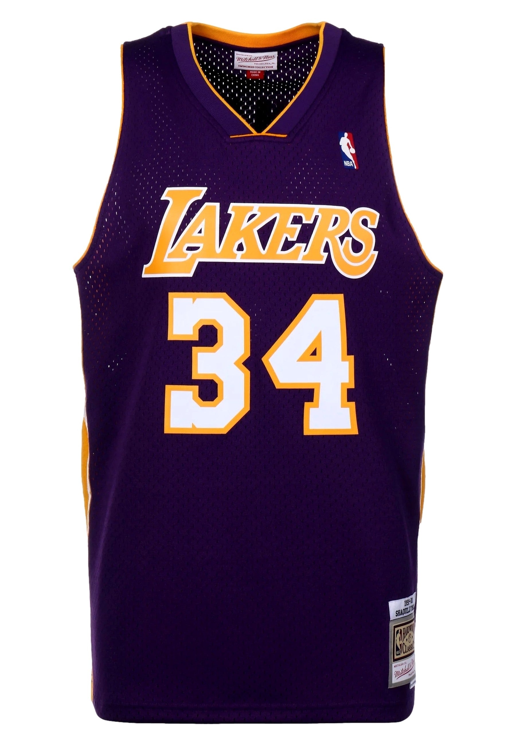 CAMISETA MITCHELL & NESS MORADA LAKERS SHAQUILLE O´NEAL SWINGMAN JERSEY