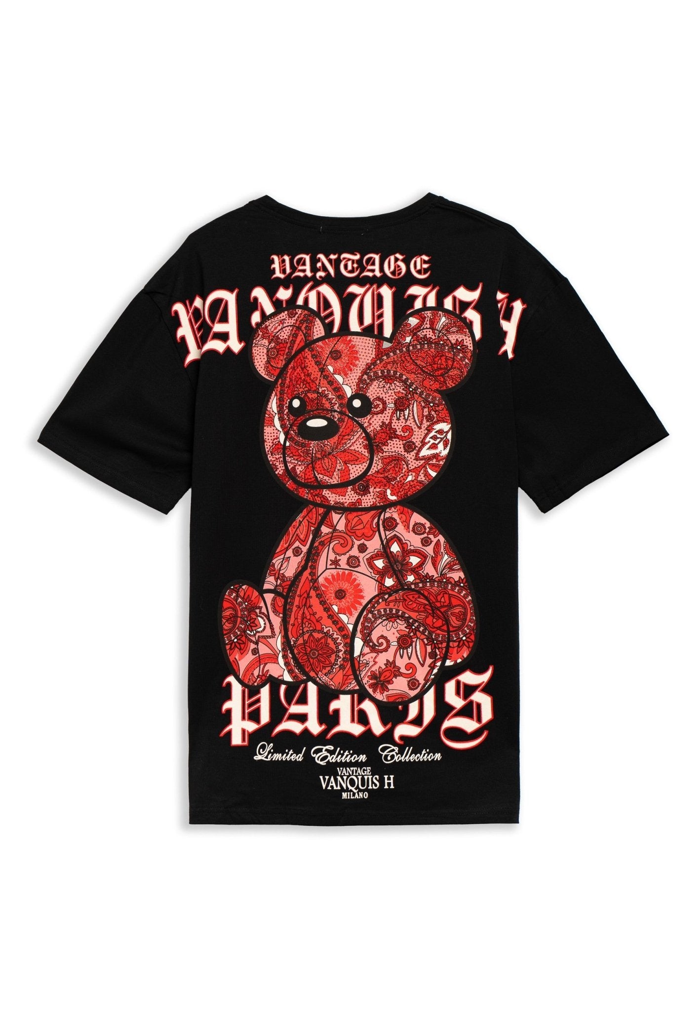 CAMISETA NEGRA PAISLEY BEAR OVERSIZED TEE - AREA ZERO