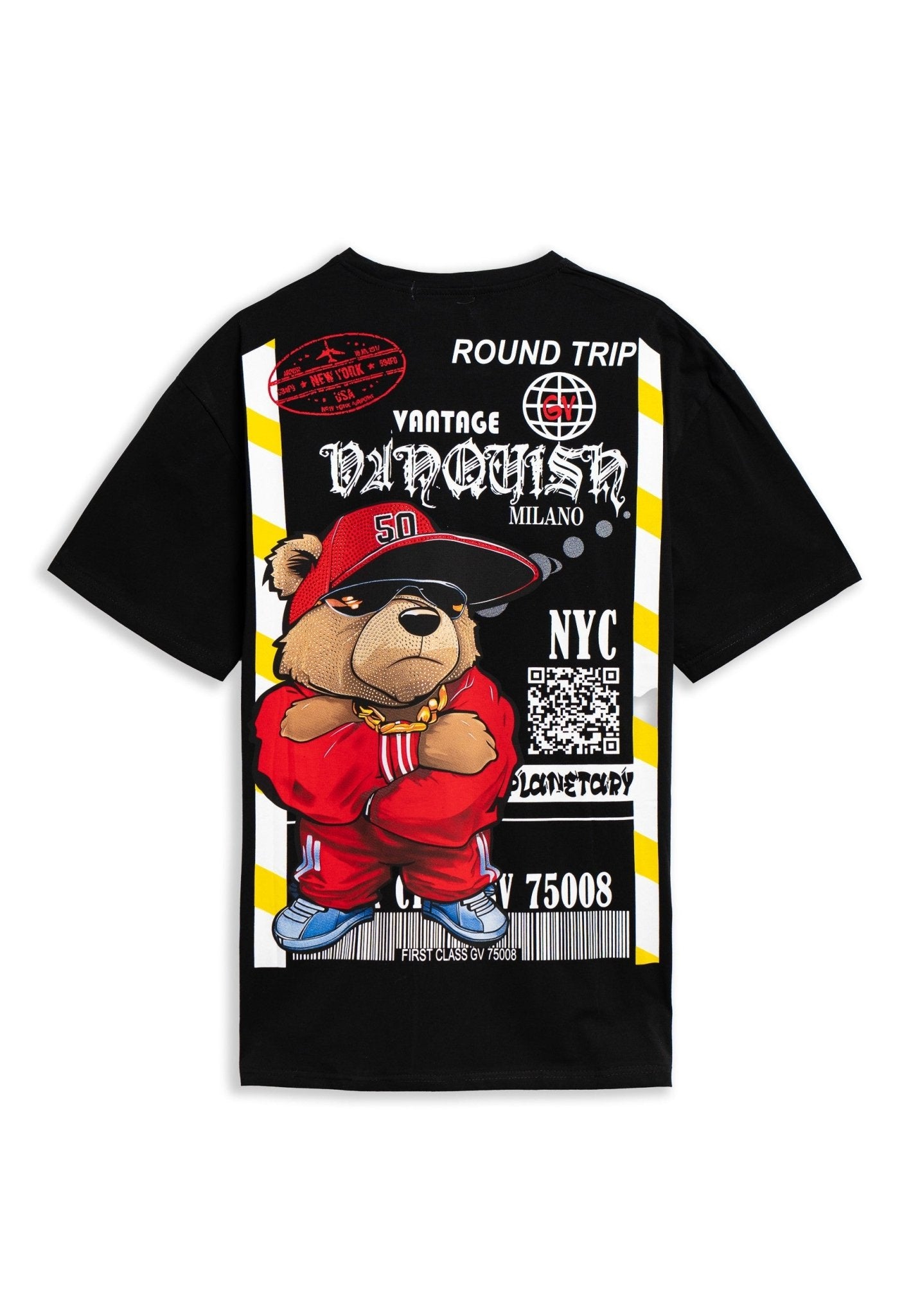 CAMISETA NEGRA ROUND TRIP ANGRY BEAR TEE - AREA ZERO