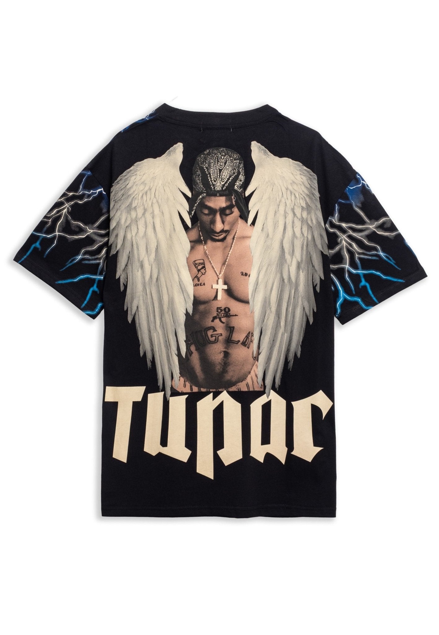 CAMISETA NEGRA TUPAC WINGS OVERSIZED TEE - AREA ZERO