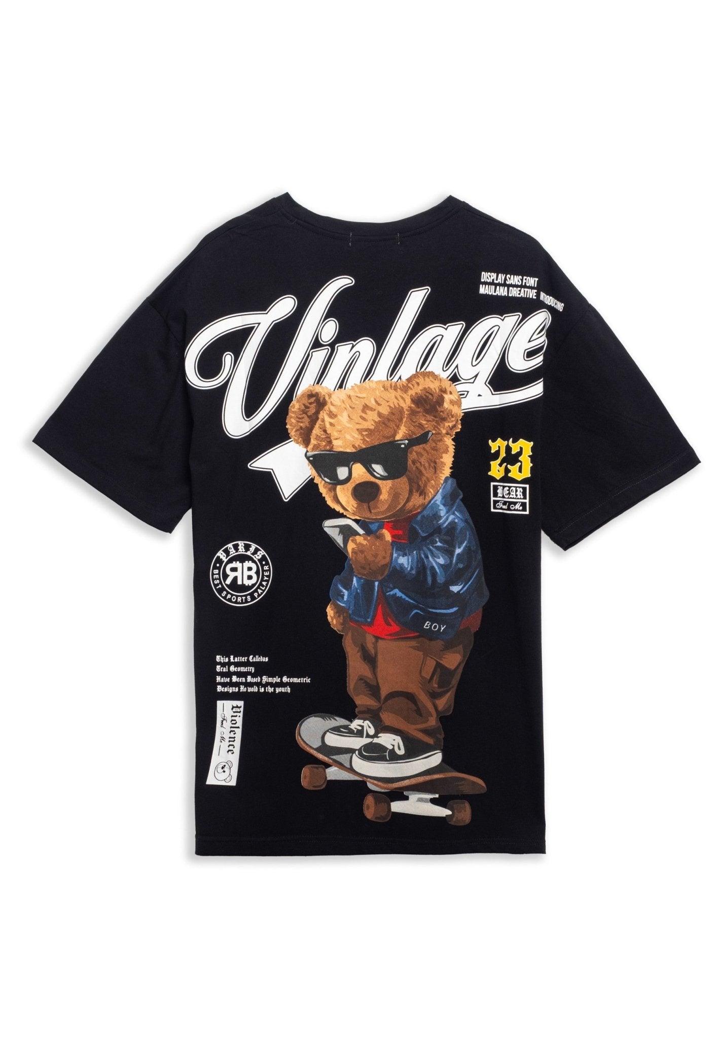 CAMISETA NEGRA VANTAGE BEAR OVERSIZED TEE - AREA ZERO