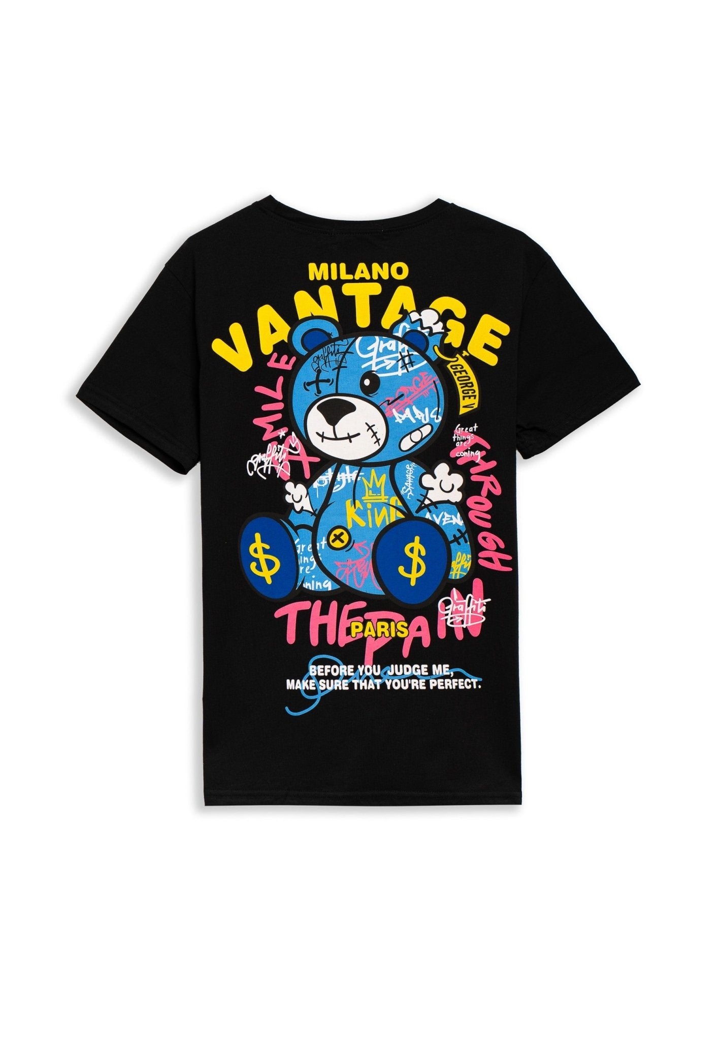 CAMISETA NEGRA VANTAGE BEAR SLIM FIT TEE - AREA ZERO