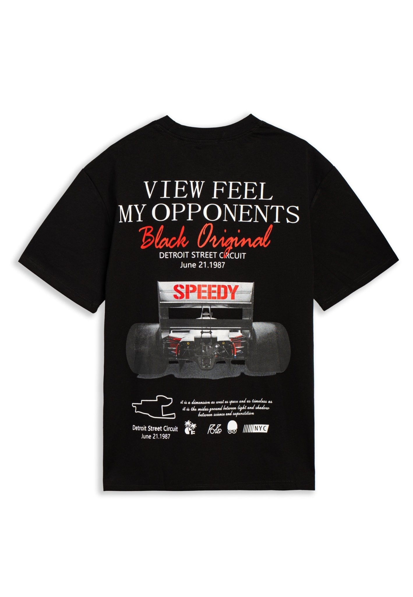 CAMISETA NEGRA VIEW FEEL F1 OVERSIZED TEE - AREA ZERO