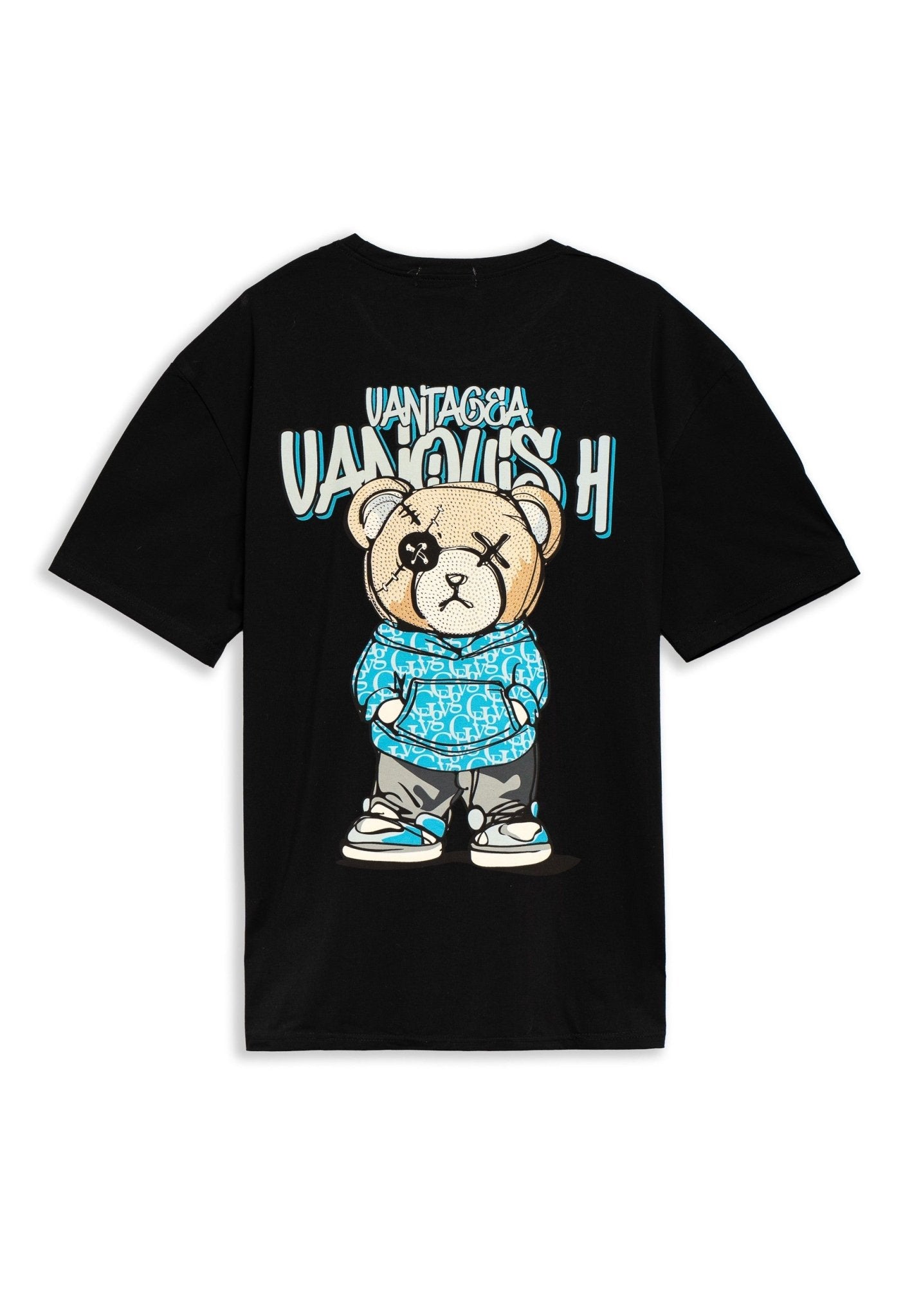 CAMISETA NEGRA/CELESTE URBAN BEAR OVERSIZED TEE - AREA ZERO