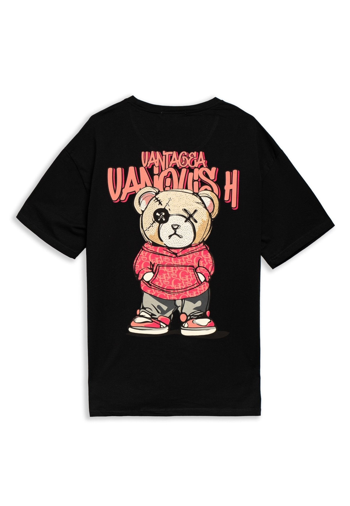 CAMISETA NEGRA/ROSA URBAN BEAR OVERSIZED TEE - AREA ZERO