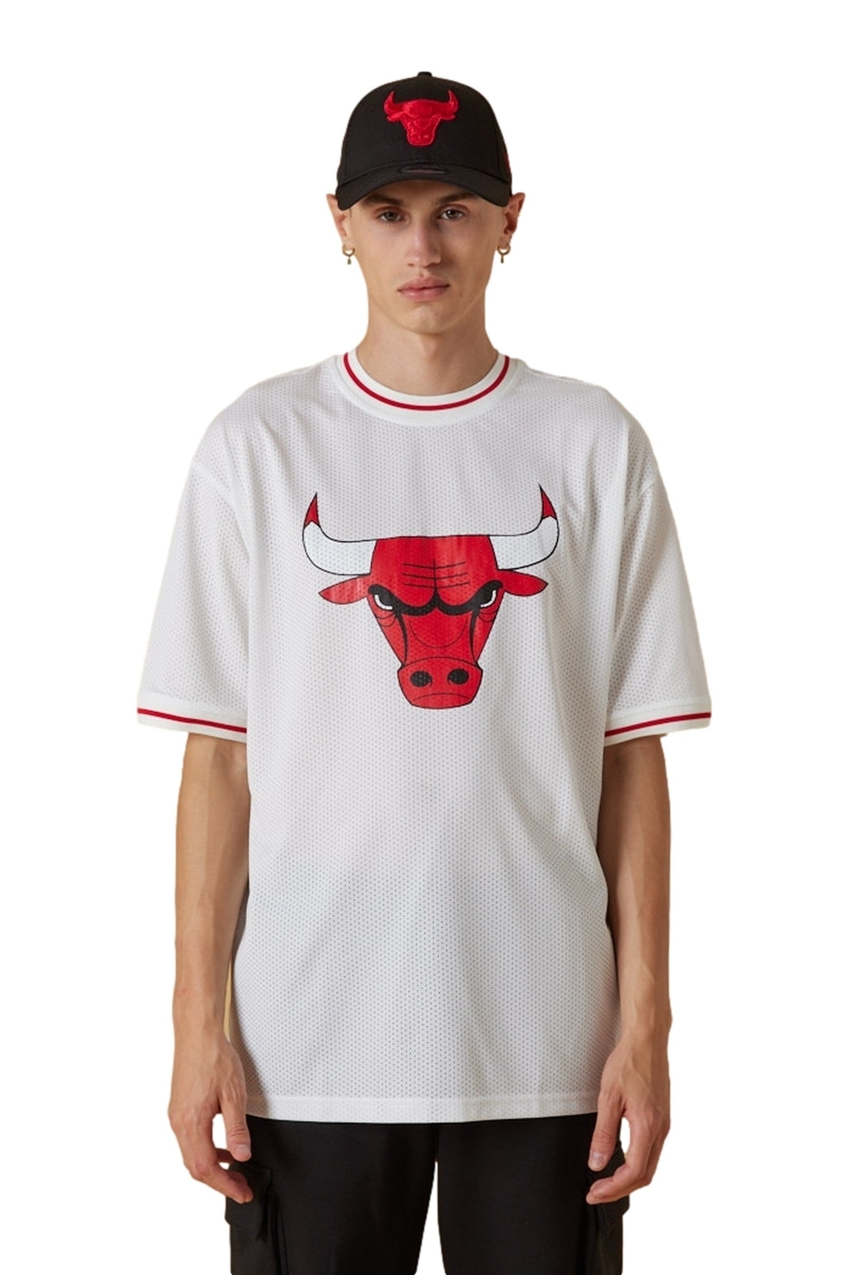 CAMISETA NEW ERA BLANCA BULLS NBA MESH TEAM LOGO OVRSZD TEE CHIBUL