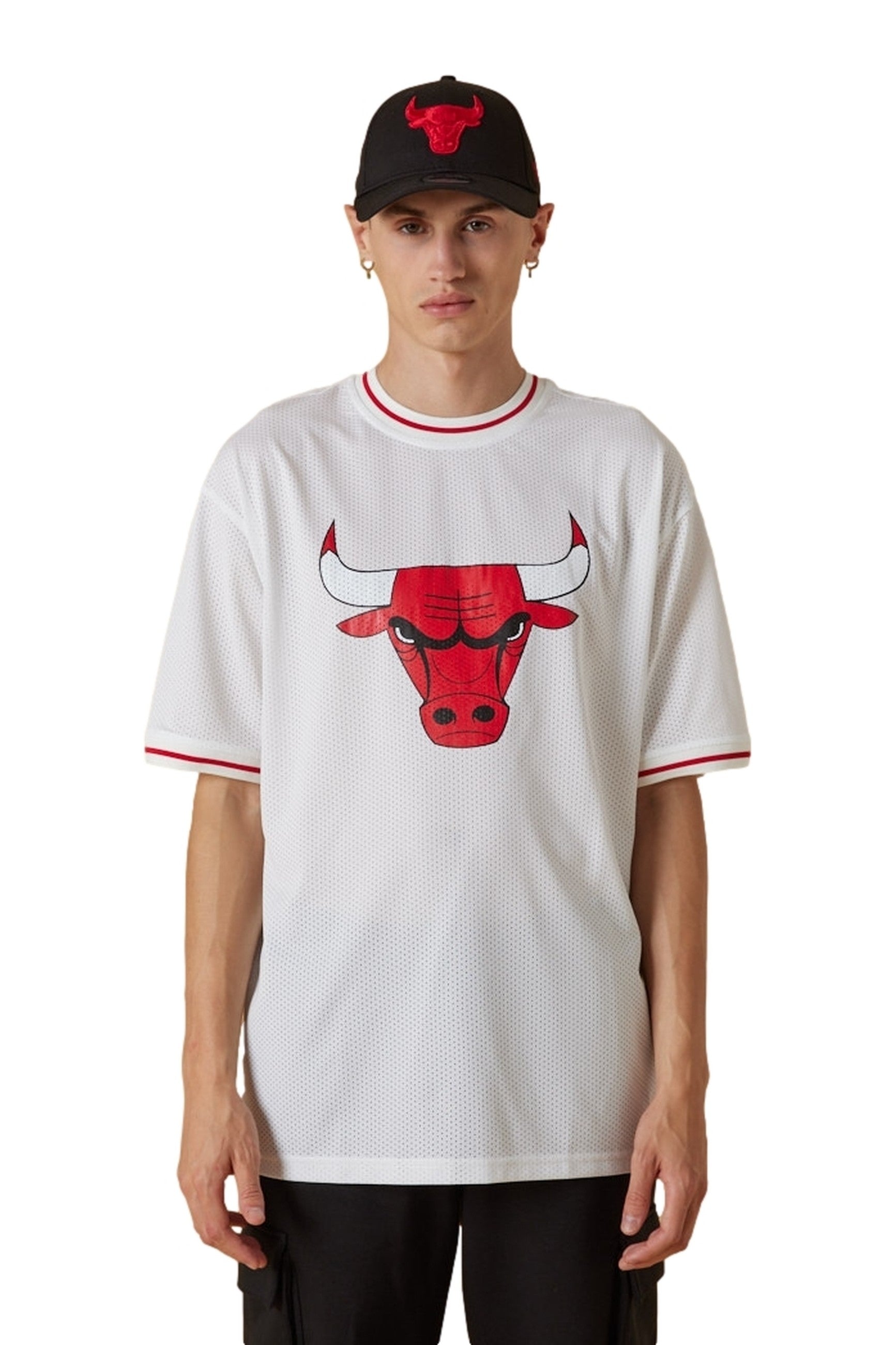 CAMISETA NEW ERA BLANCA BULLS NBA MESH TEAM LOGO OVRSZD TEE CHIBUL