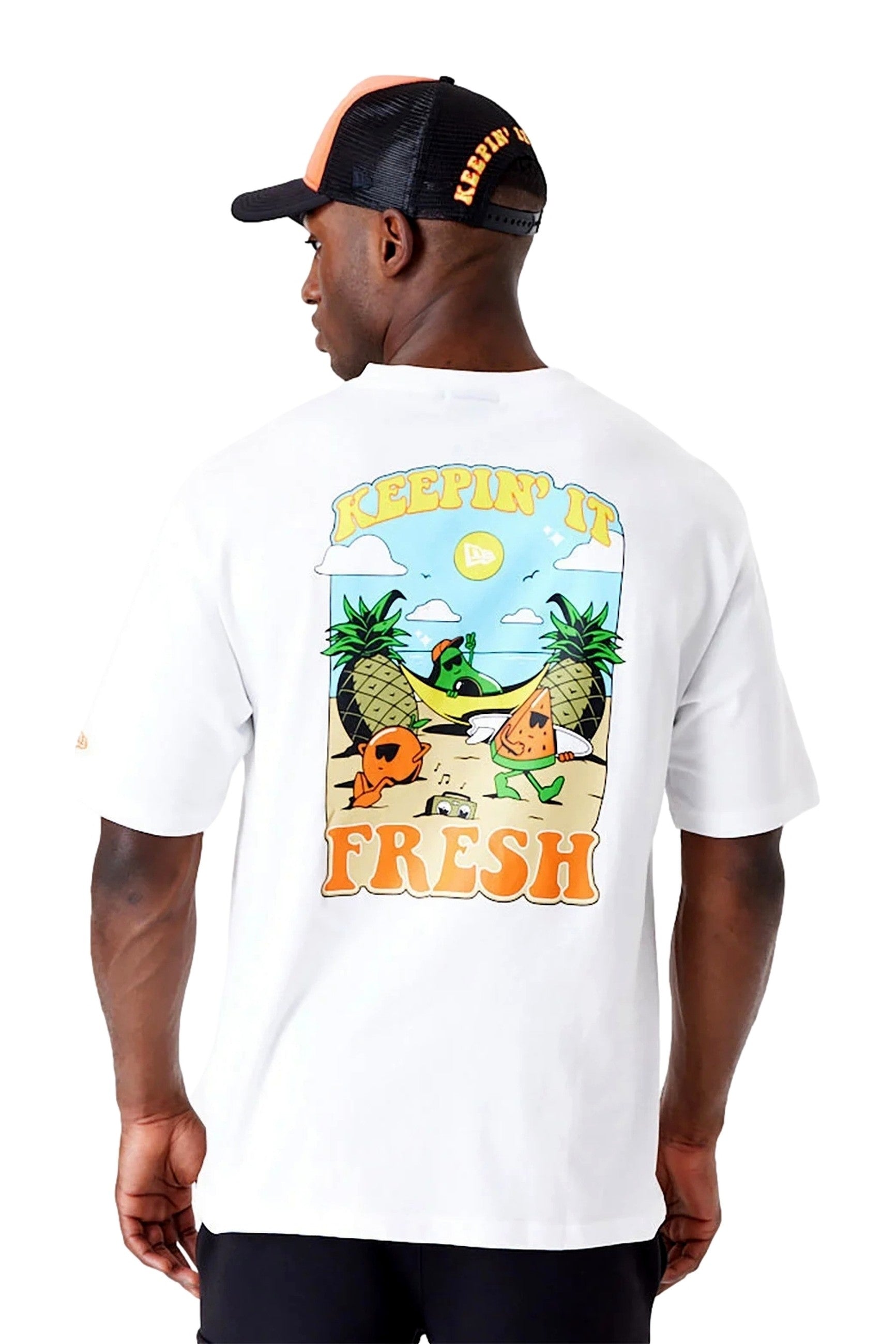 CAMISETA NEW ERA BLANCA NE FRUIT GRPHC OS TEE