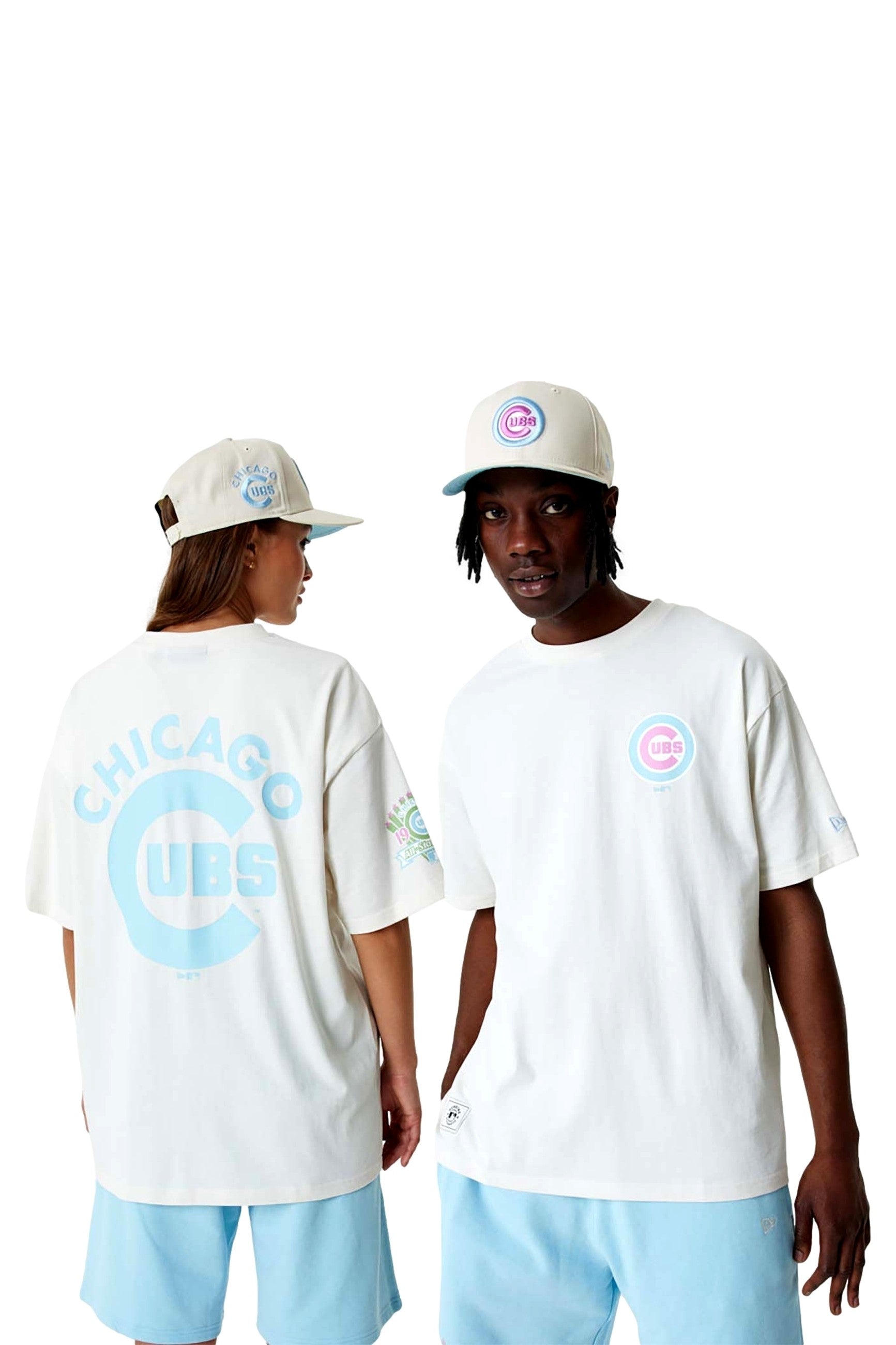 CAMISETA NEW ERA BLANCA CUBS MLN PASTEL OS TEE CHICUB