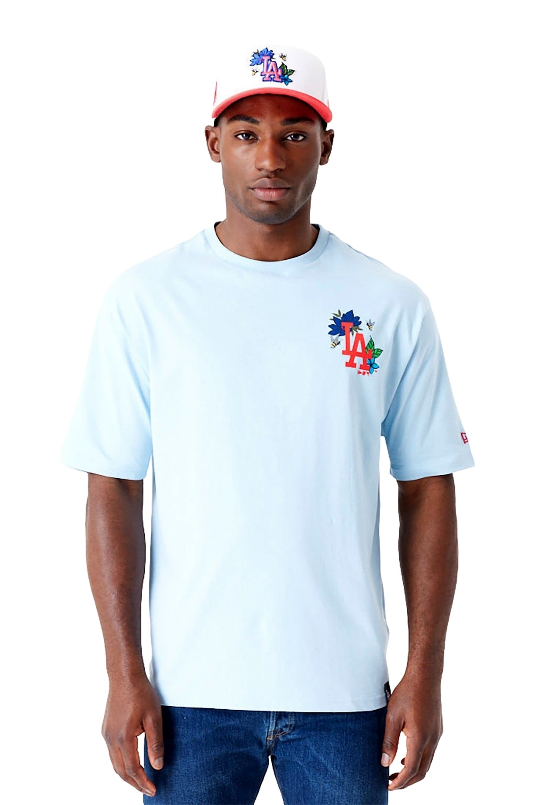 CAMISETA NEW ERA CELESTE DODGERS MLB FLORAL GRPHC OS TEE LOSDOD