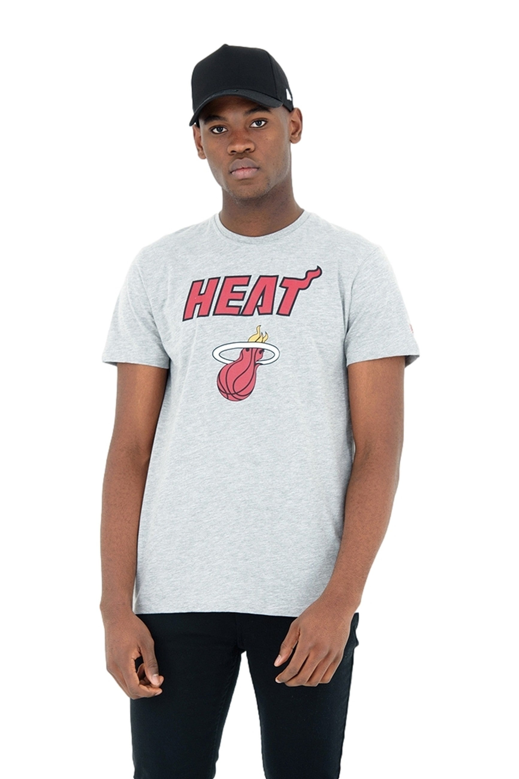 CAMISETA NEW ERA GRIS MIAMI HEAT TEAM LOGO TEE