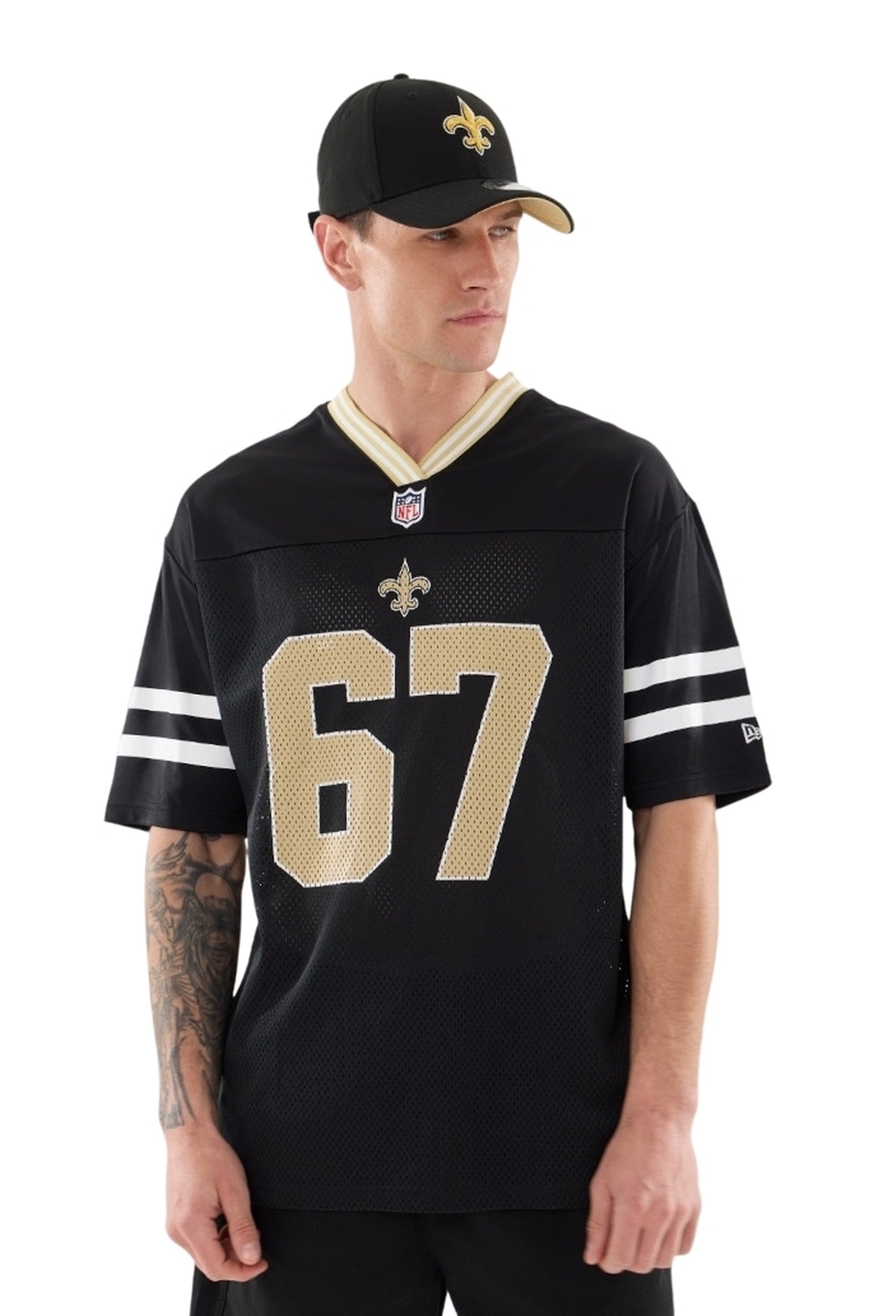 CAMISETA NEW ERA NEGRA SAINTS NOS NFL MESH TEE