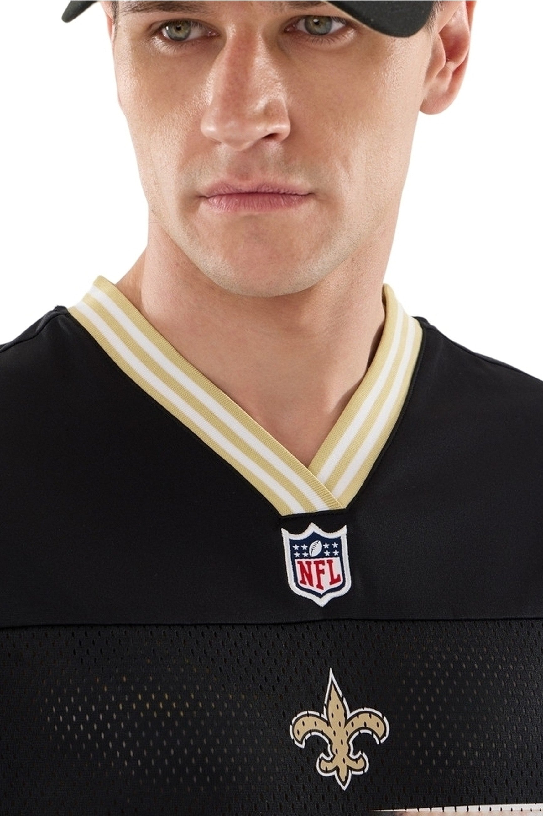 CAMISETA NEW ERA NEGRA SAINTS NOS NFL MESH TEE