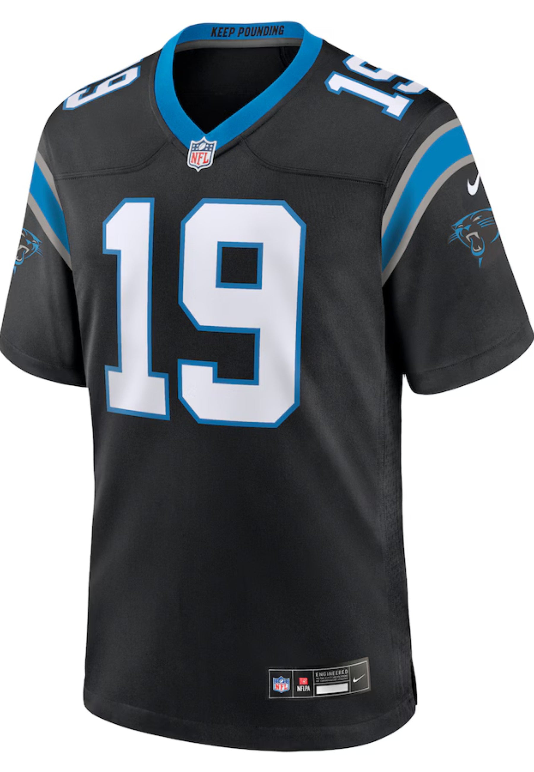 CAMISETA NIKE NEGRA CAROLINA PANTERS ADAM THIELLEN 19 HOME GAME JERSEY