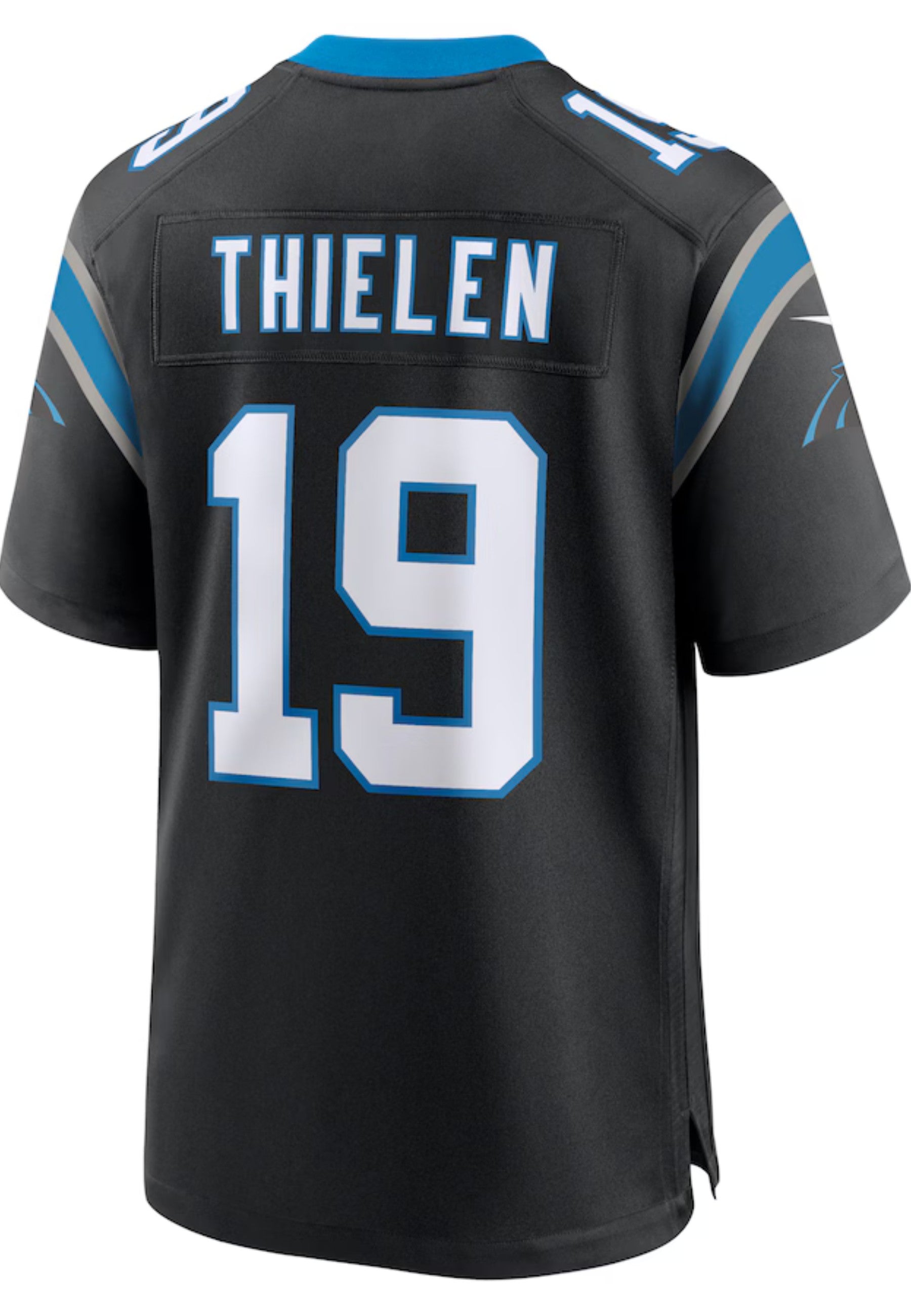 CAMISETA NIKE NEGRA CAROLINA PANTERS ADAM THIELLEN 19 HOME GAME JERSEY