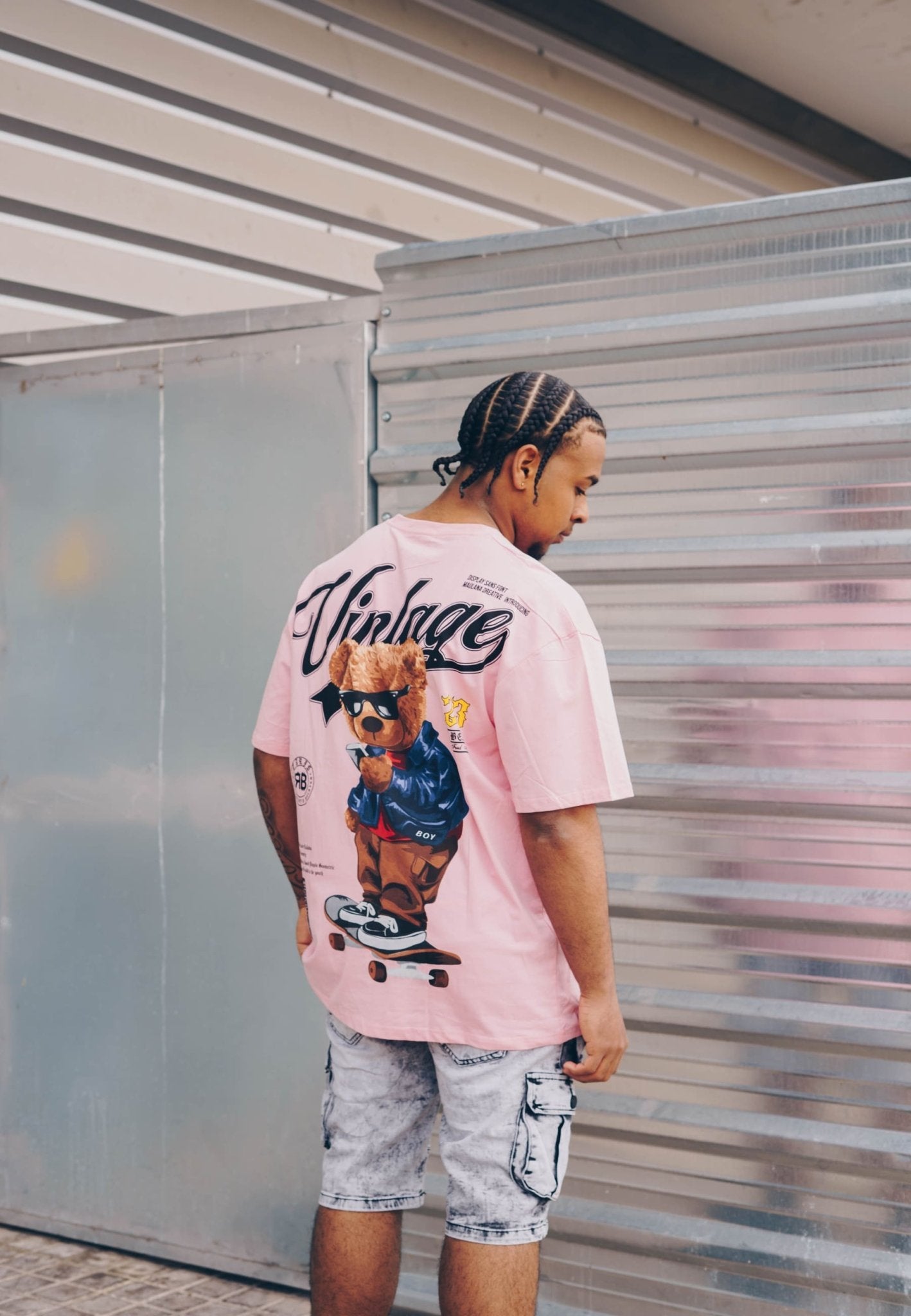 CAMISETA ROSA VANTAGE BEAR OVERSIZED TEE - AREA ZERO