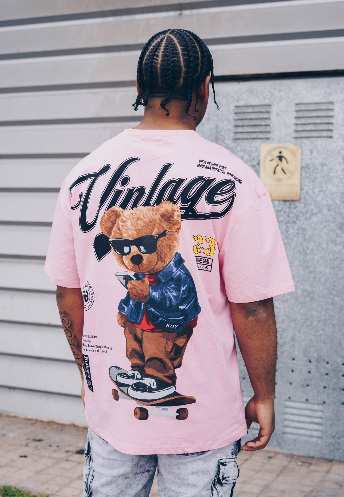 CAMISETA ROSA VANTAGE BEAR OVERSIZED TEE - AREA ZERO
