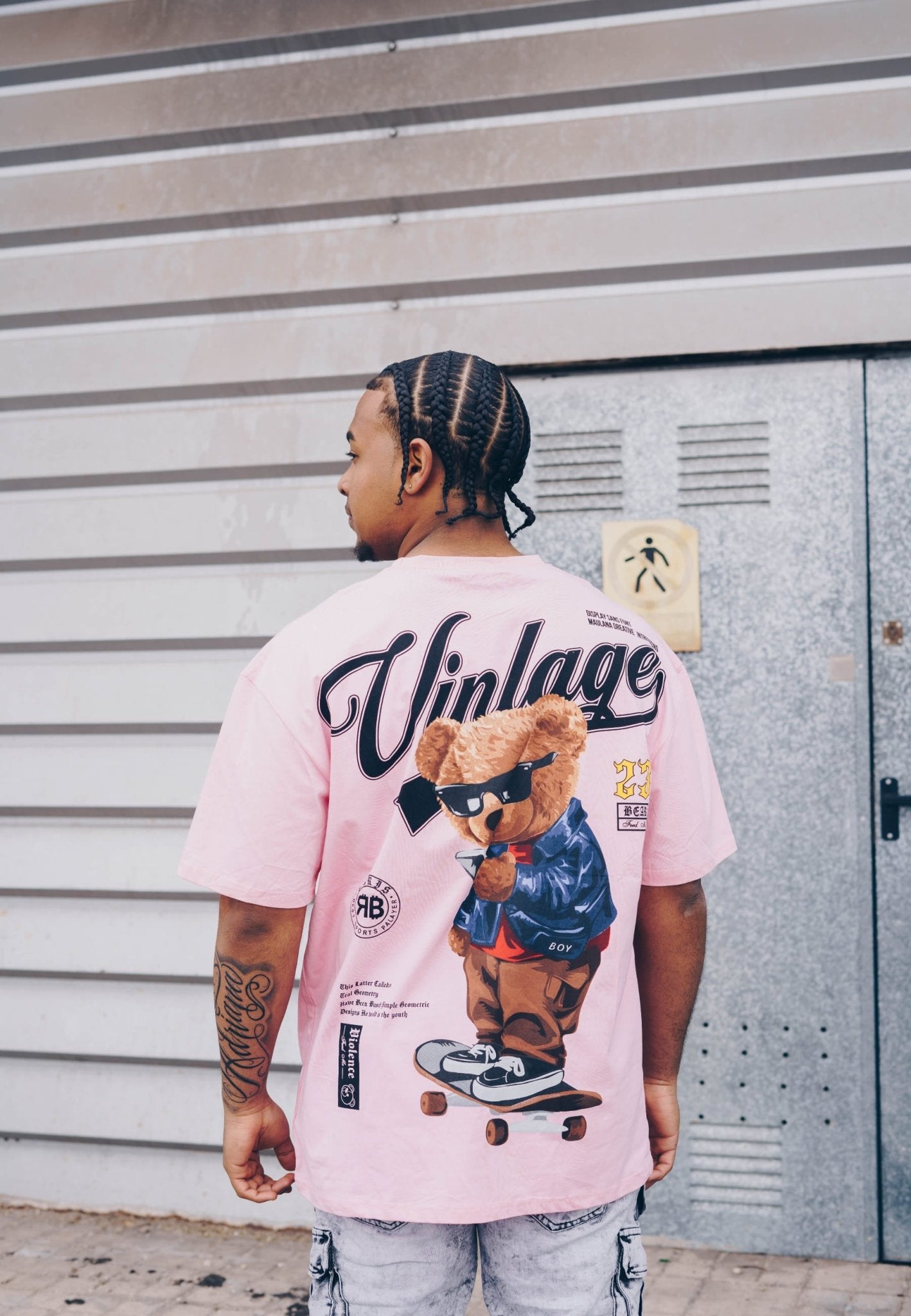 CAMISETA ROSA VANTAGE BEAR OVERSIZED TEE - AREA ZERO