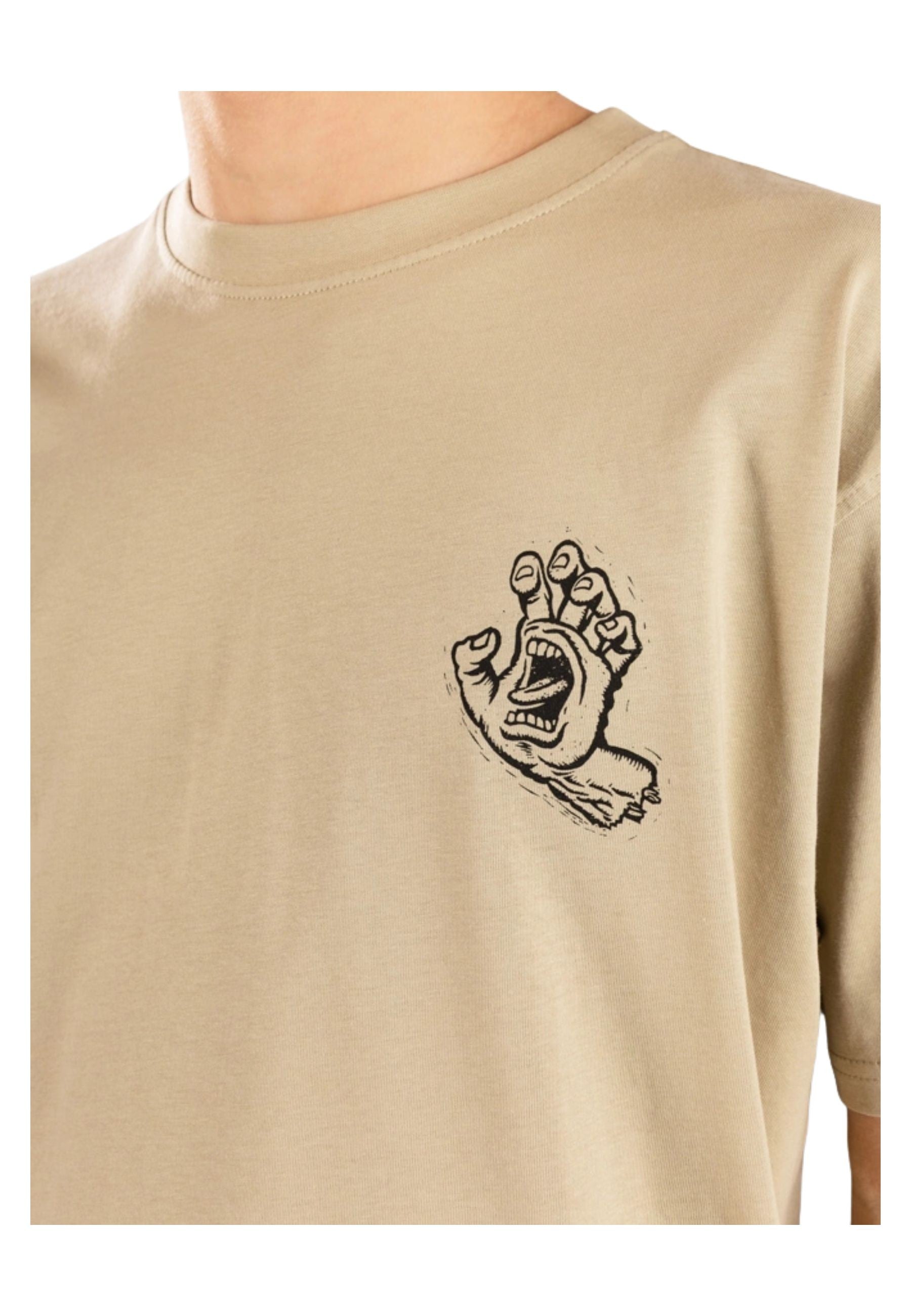 CAMISETA SANTA CRUZ BEIGE STAMPED SCREAMING HAND TEE