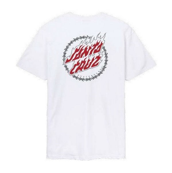 CAMISETA SANTA CRUZ BLANCA WIRED FLAME DOT CHEST TEE