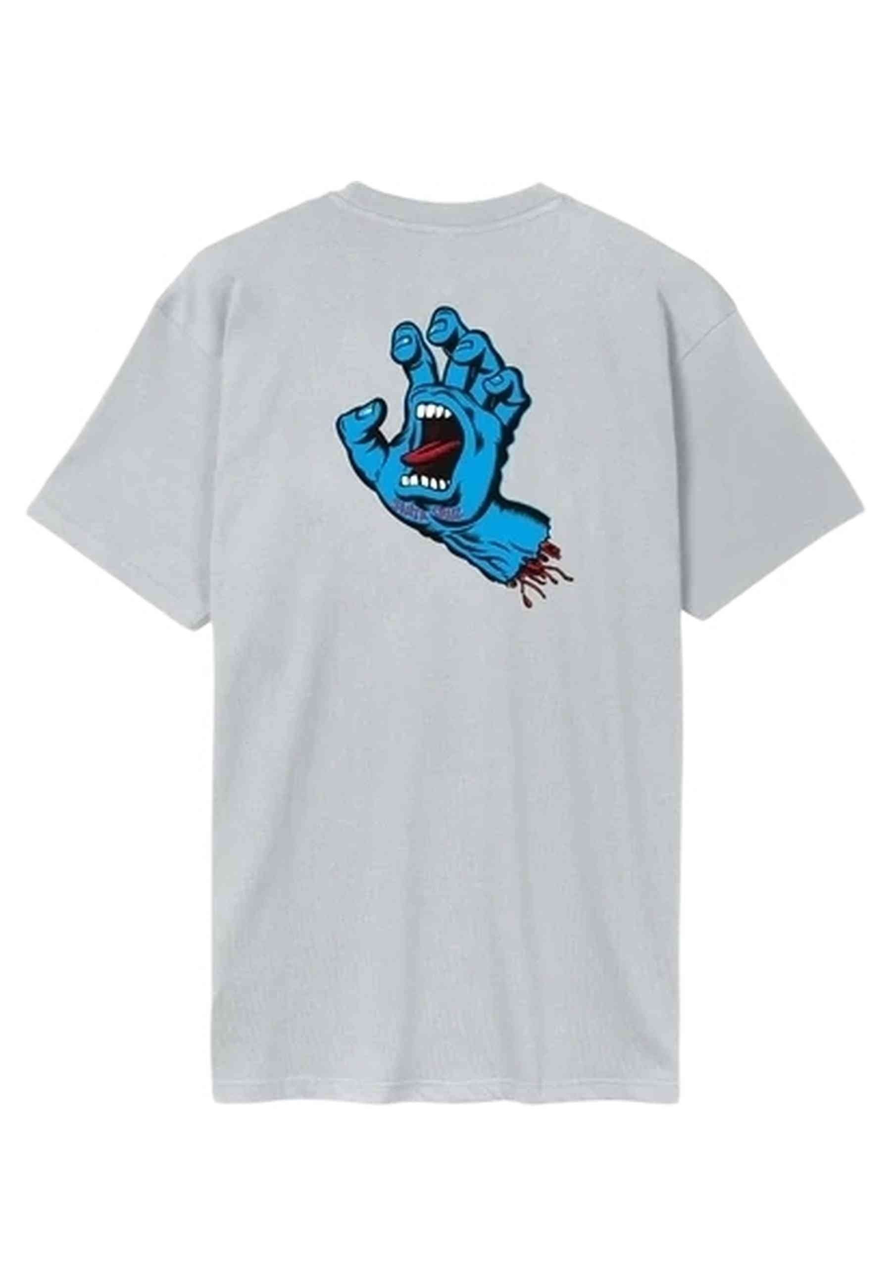 CAMISETA SANTA CRUZ GRIS SCREAMING HAND CHEST TEE