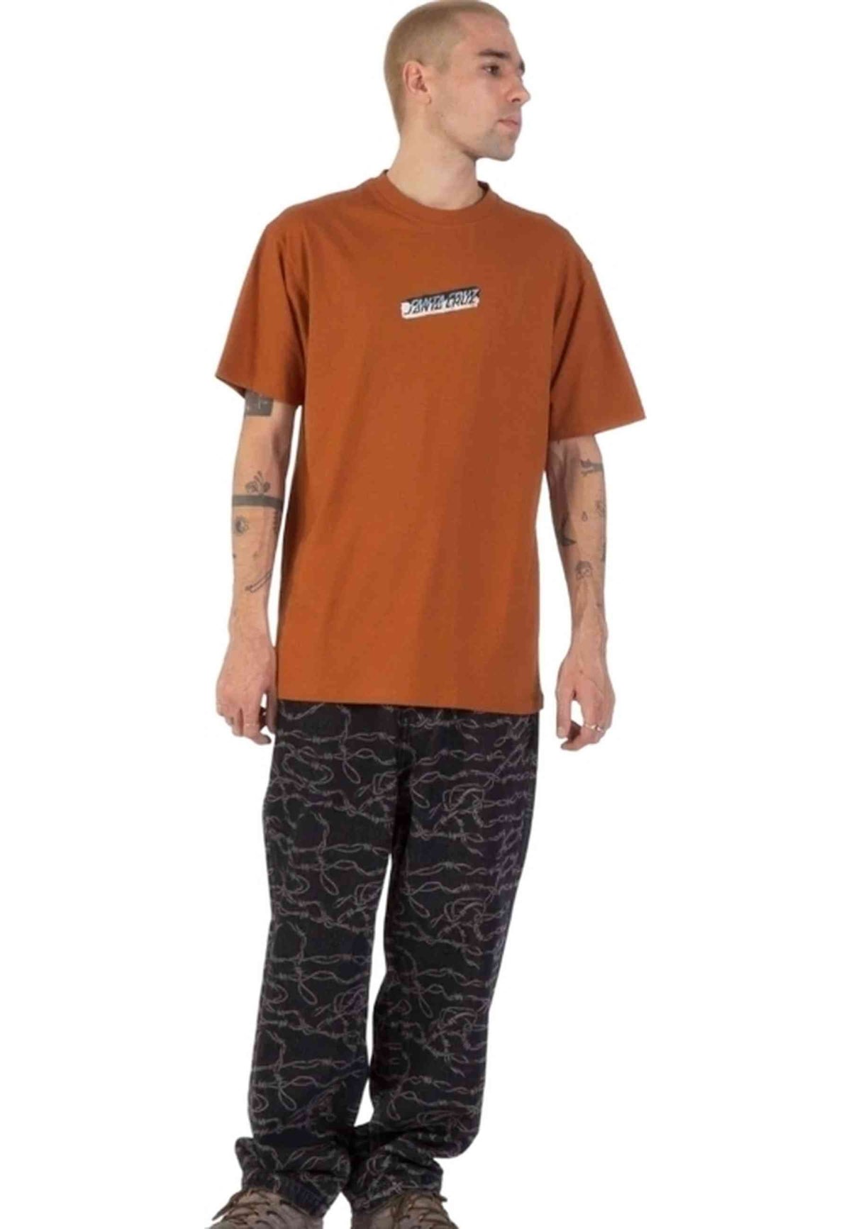 CAMISETA SANTA CRUZ MARRON DAMAGED HAND TEE