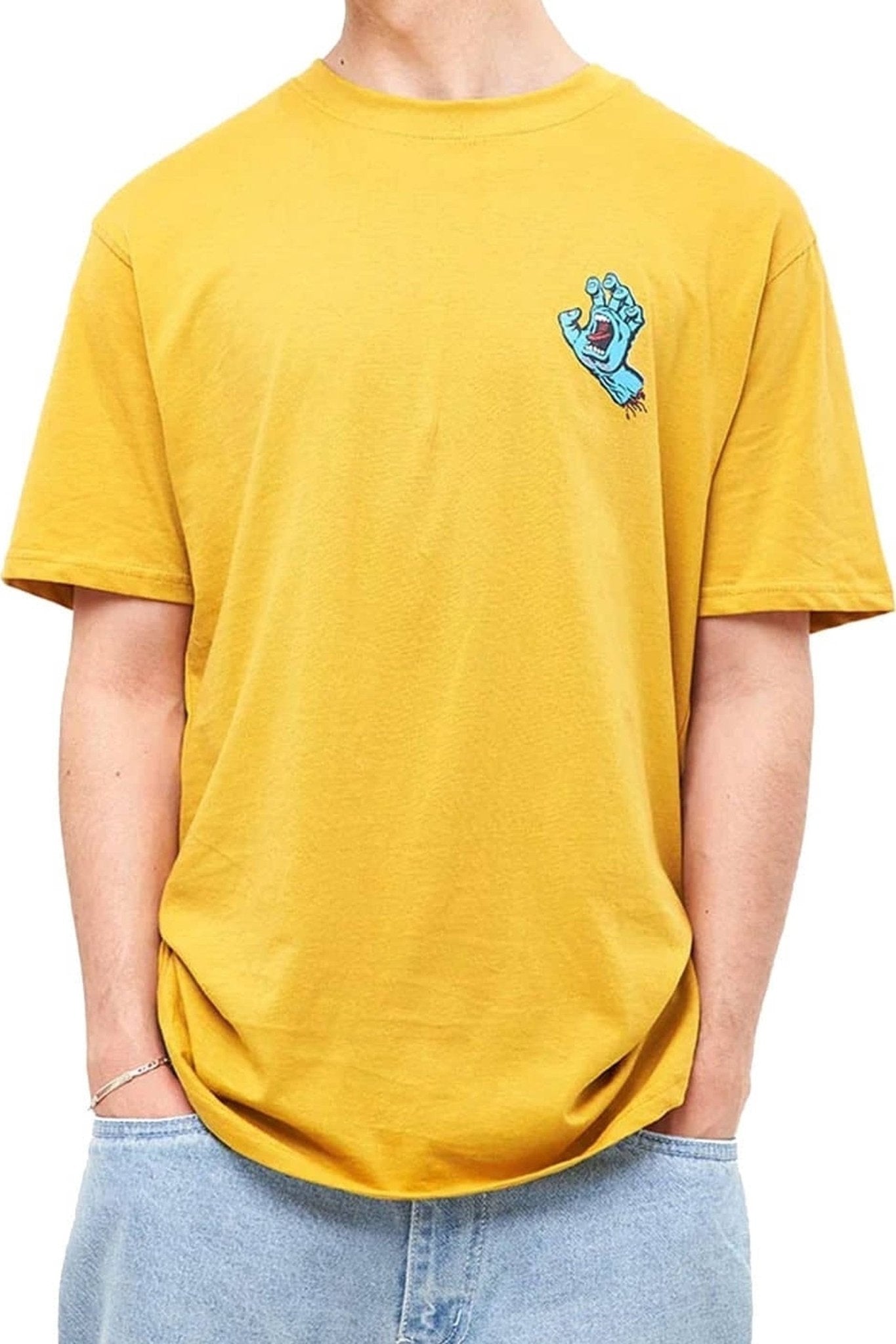 CAMISETA SANTA CRUZ MOSTAZA SCREAMING HAND CHEST TEE - AREA ZERO