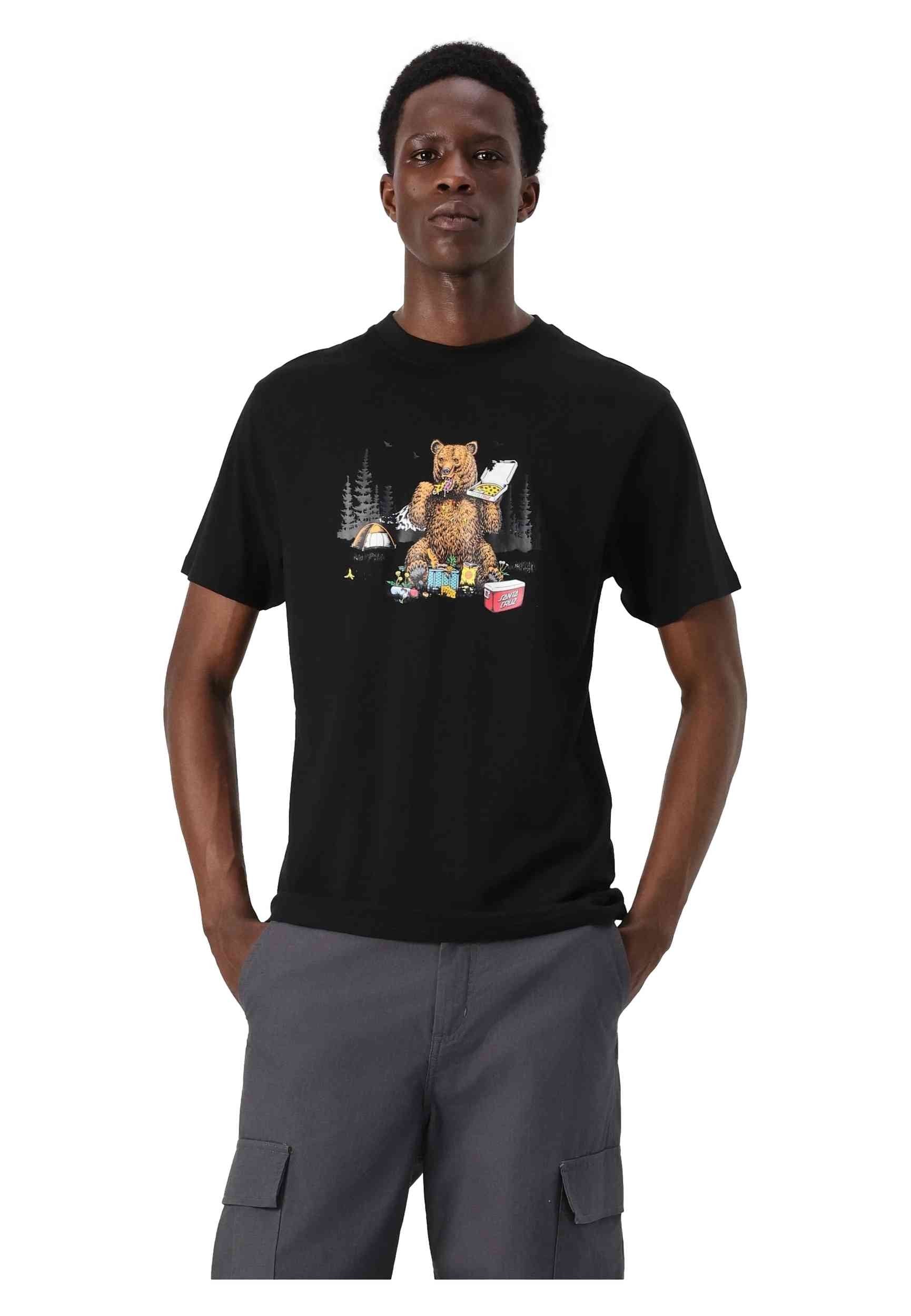 CAMISETA SANTA CRUZ NEGRA BRAUN PIZZA BEAR TEE