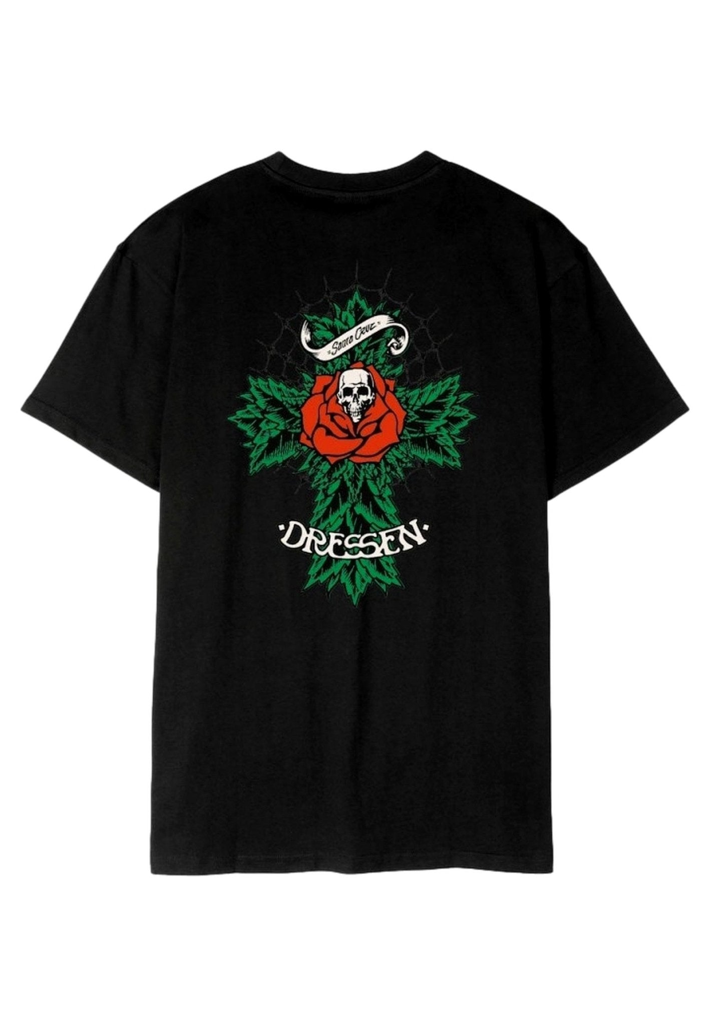 CAMISETA SANTA CRUZ NEGRA DRESSEN ROSE CROSS 2 TEE - AREA ZERO