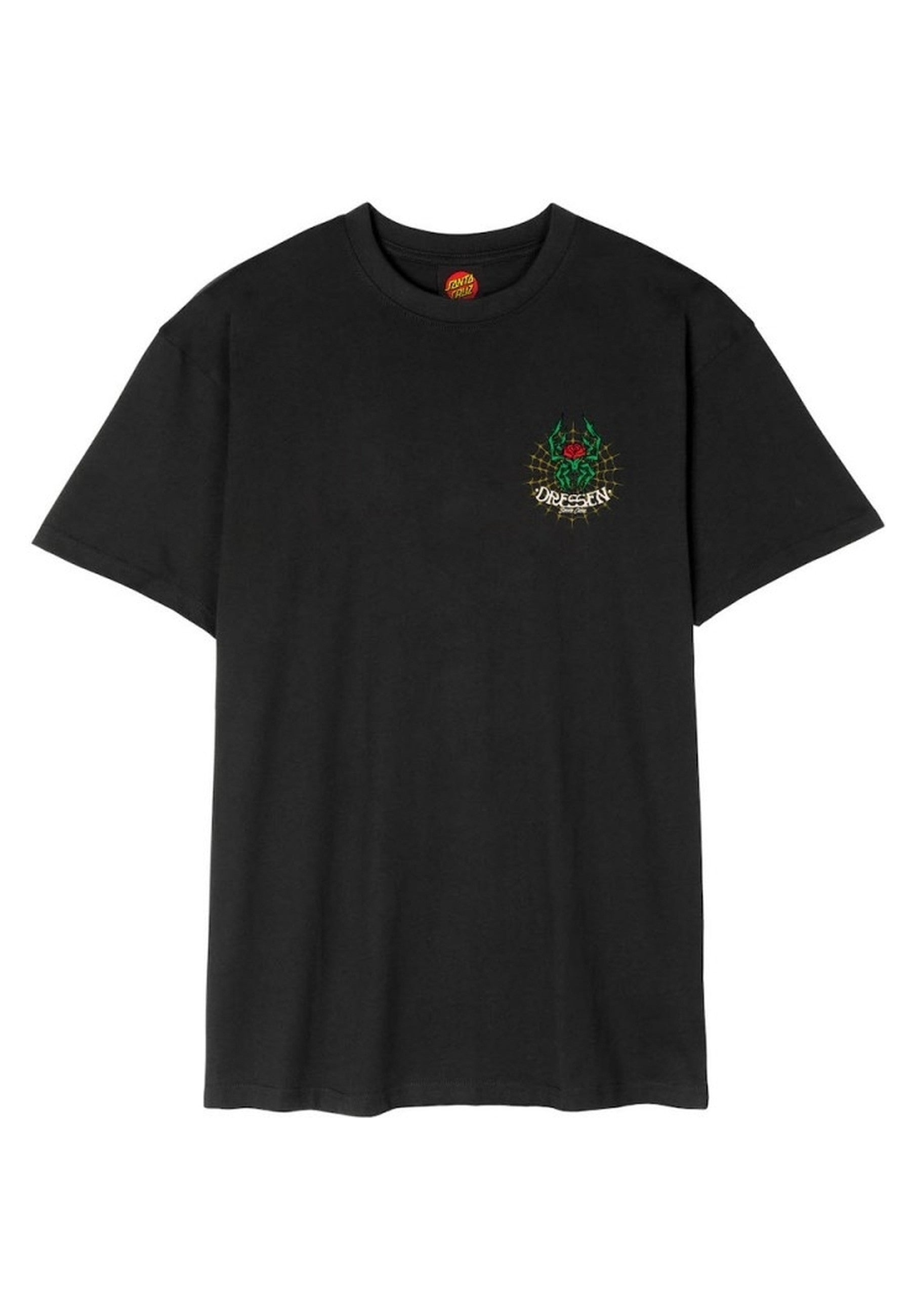 CAMISETA SANTA CRUZ NEGRA DRESSEN ROSE CROSS 2 TEE
