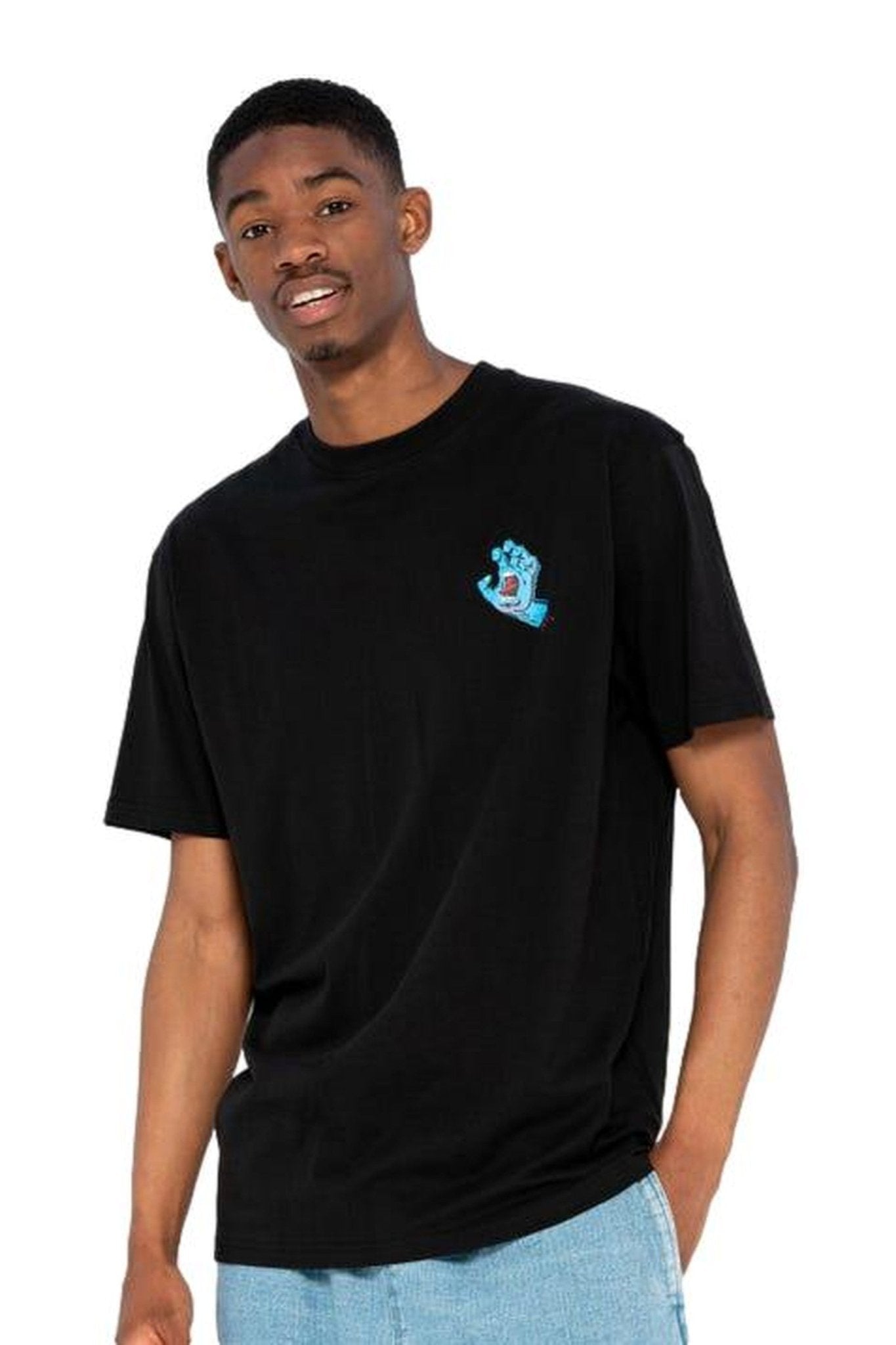 CAMISETA SANTA CRUZ NEGRA SCREAMING HAND CHEST TEE - AREA ZERO