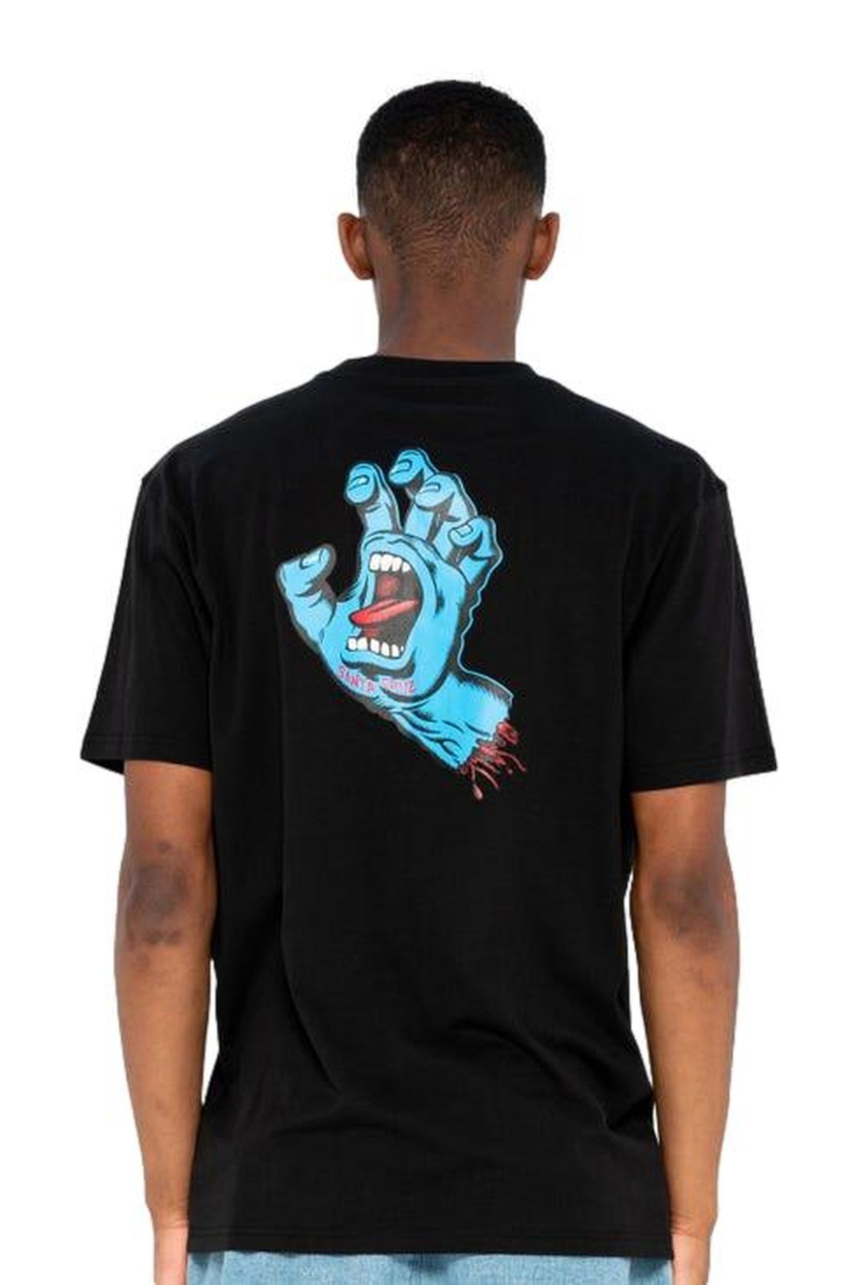 CAMISETA SANTA CRUZ NEGRA SCREAMING HAND CHEST TEE