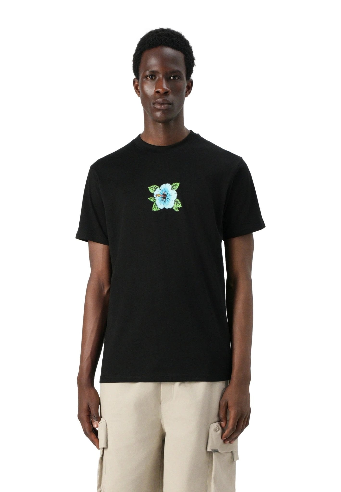 CAMISETA SANTA CRUZ NEGRA SCREAMING HIBISCUS FRONT TEE - AREA ZERO