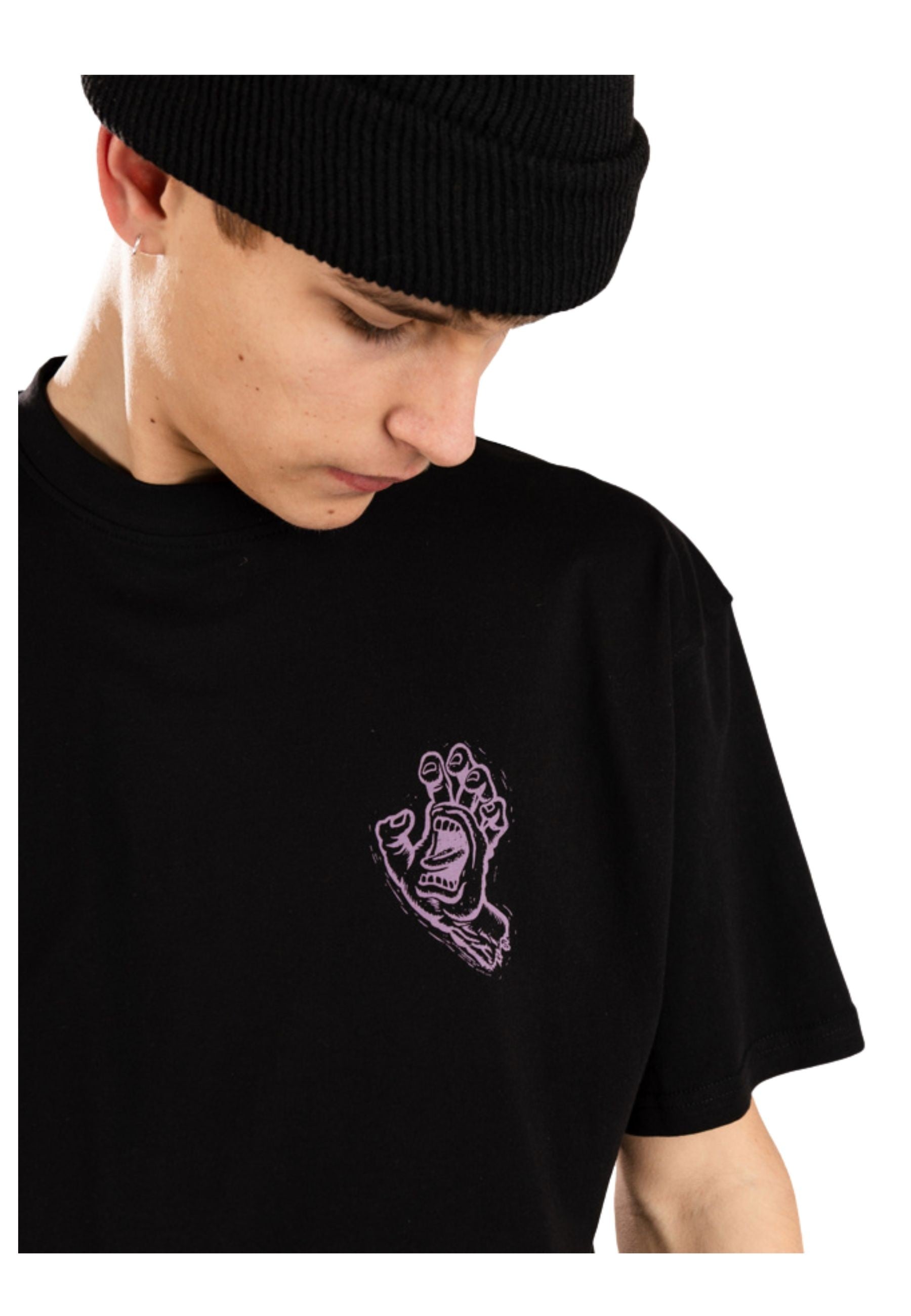 CAMISETA SANTA CRUZ NEGRA STAMPED SCREAMING HAND TEE