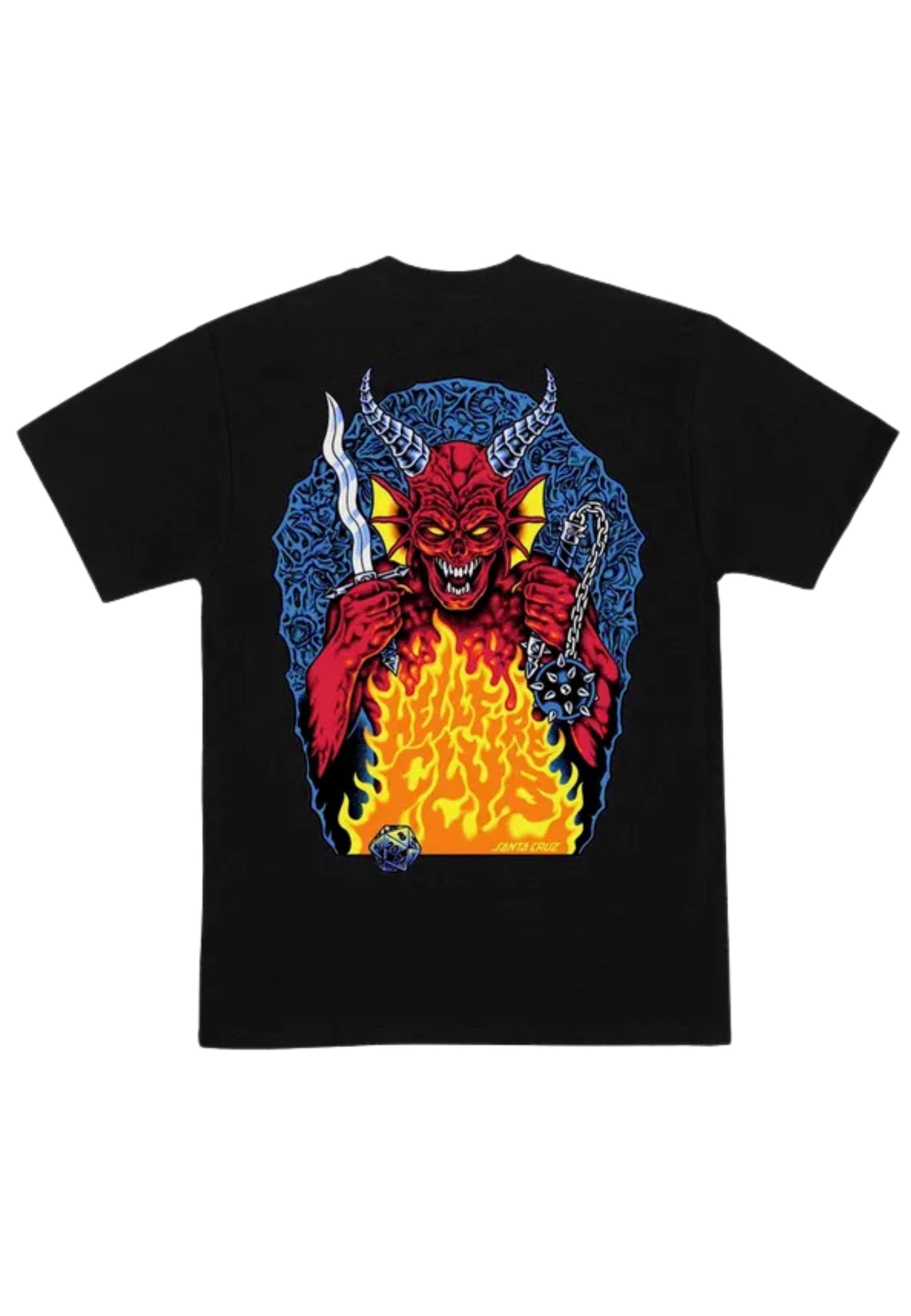 CAMISETA SANTA CRUZ NEGRA STRANGER THINGS HELLFIRE PIT TEE