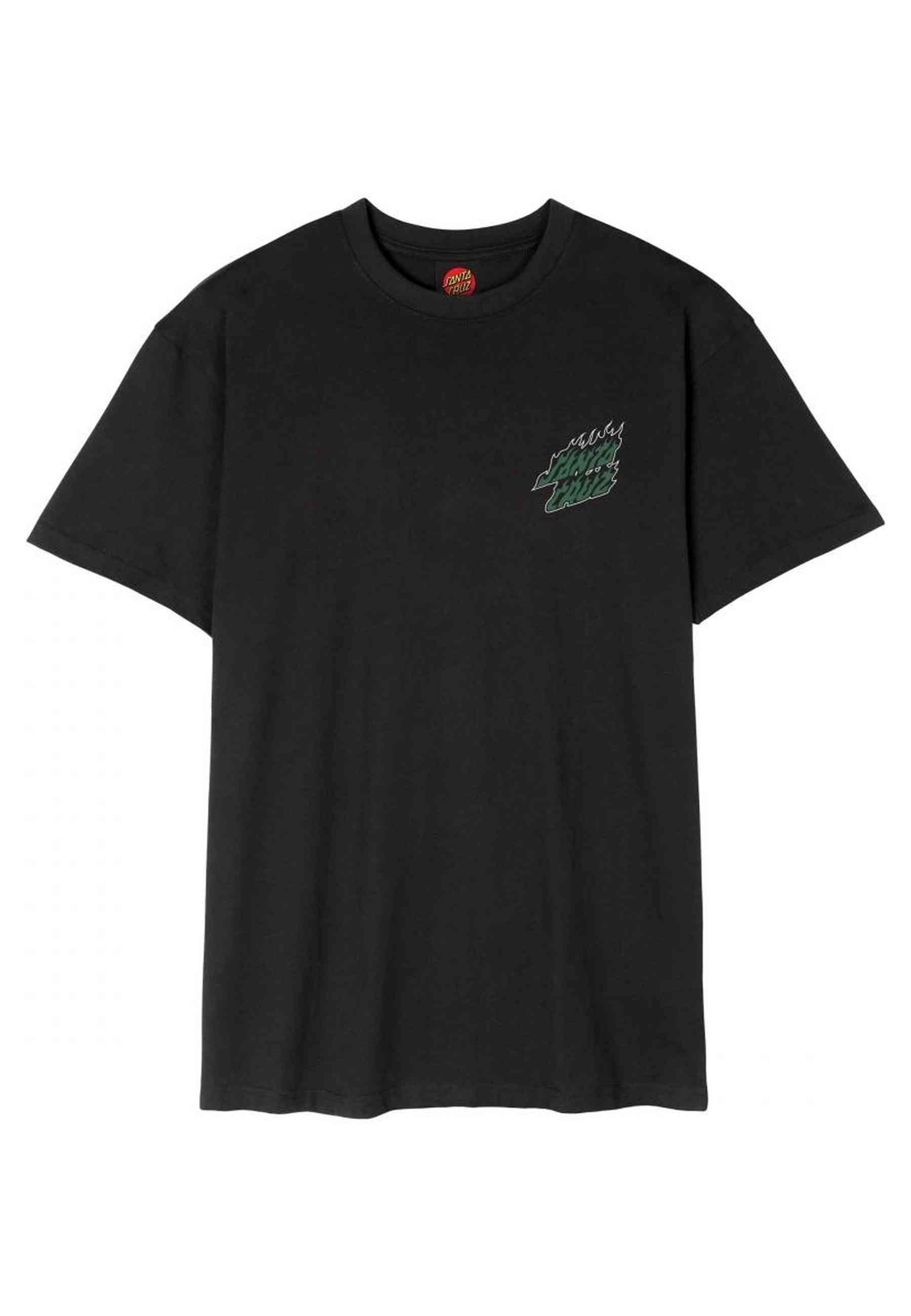 CAMISETA SANTA CRUZ NEGRA WIRED FLAME DOT CHEST TEE