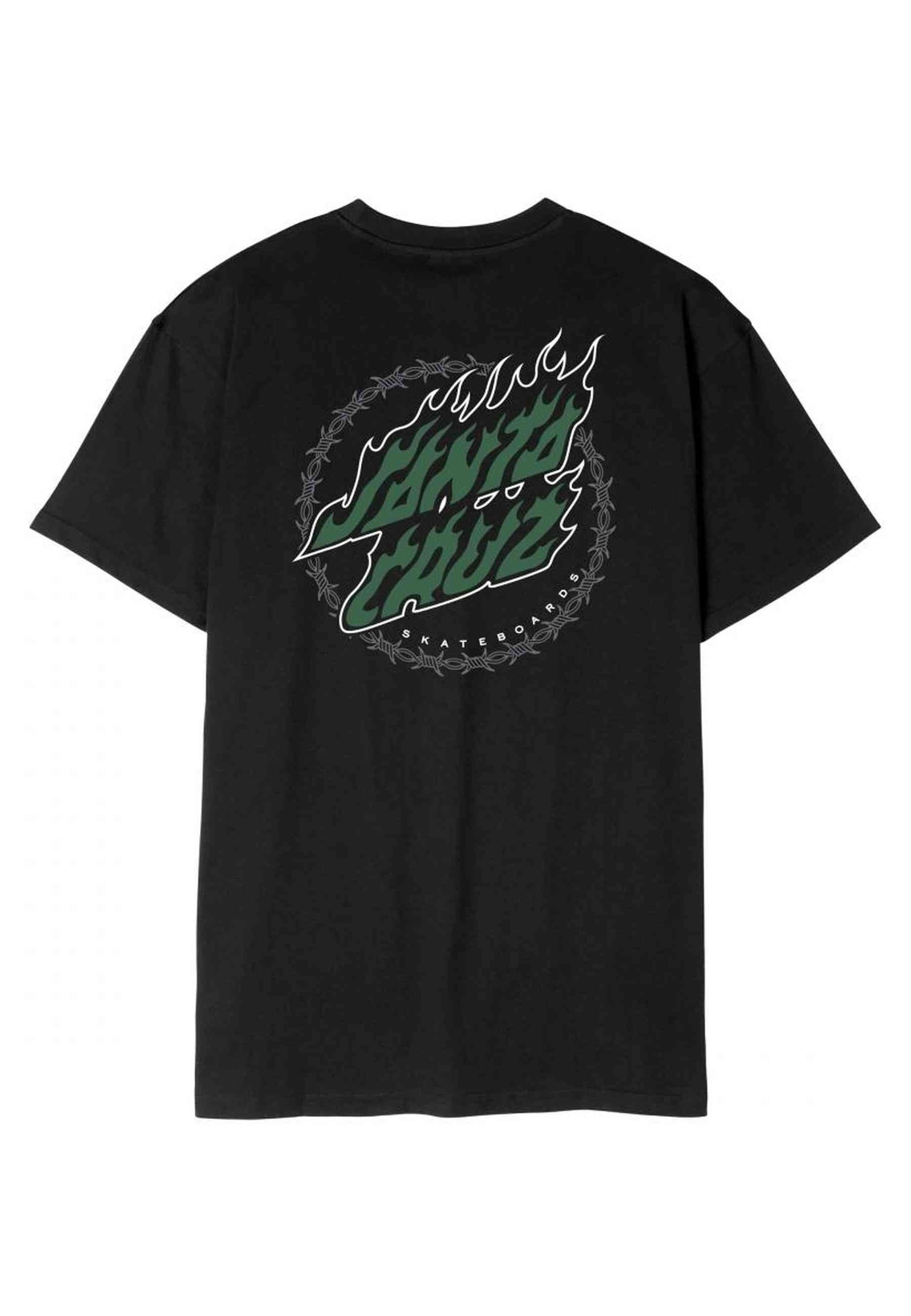 CAMISETA SANTA CRUZ NEGRA WIRED FLAME DOT CHEST TEE
