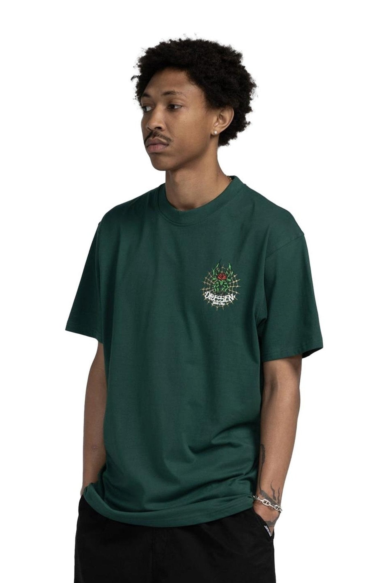 CAMISETA SANTA CRUZ VERDE DRESSEN ROSE CROSS 2 TEE - AREA ZERO