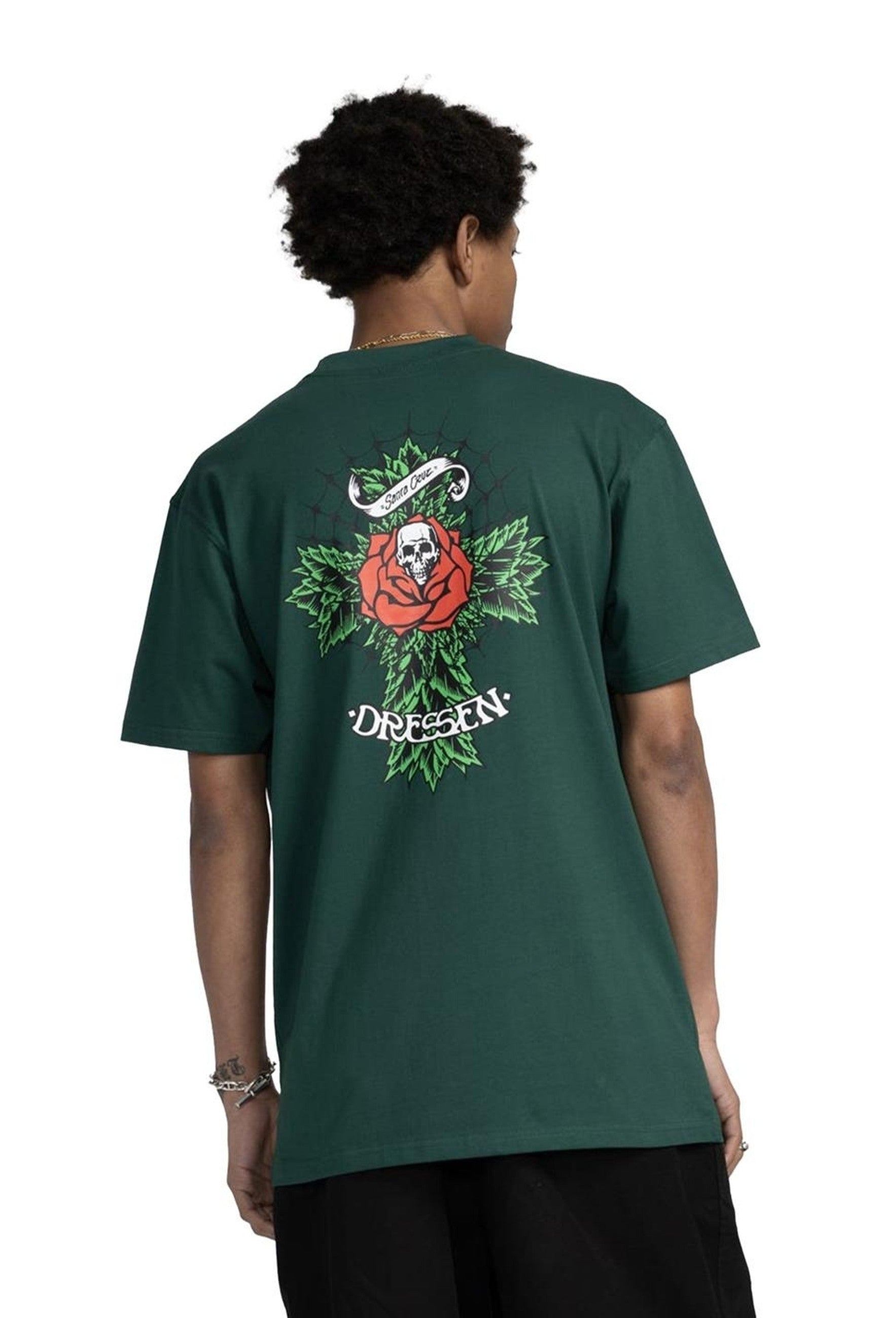CAMISETA SANTA CRUZ VERDE DRESSEN ROSE CROSS 2 TEE