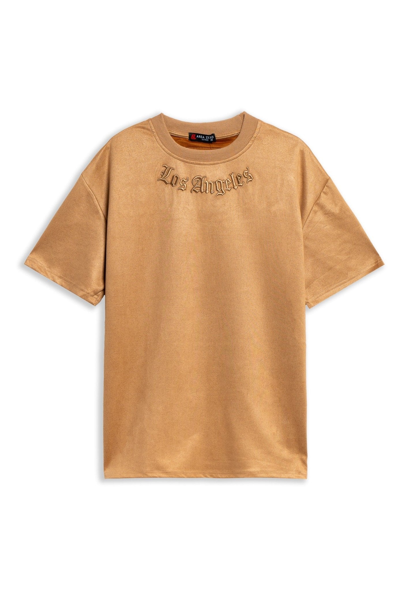 CAMISETA TOSTADA LOS ANGELES OVERSIZED SUEDE TEE - AREA ZERO