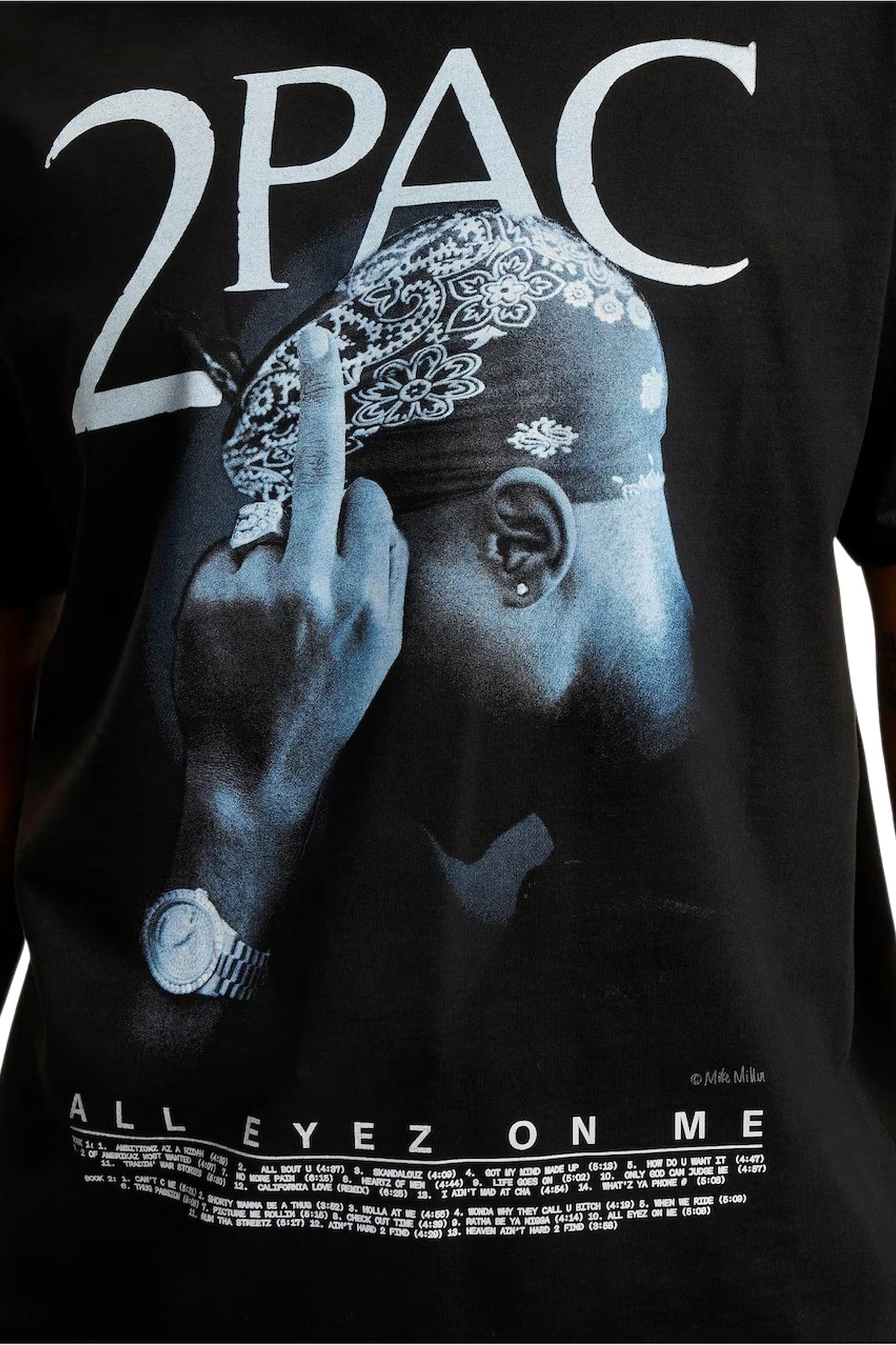 CAMISETA UPSCALE NEGRA 2PAC FCK THE WORLD OVERSIZED TEE