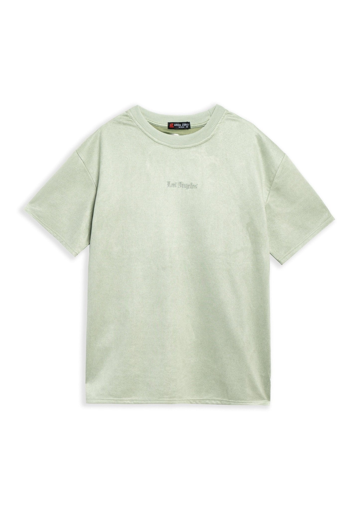 CAMISETA VERDE LOS ANGELES OVERSIZED SUEDE TEE - AREA ZERO