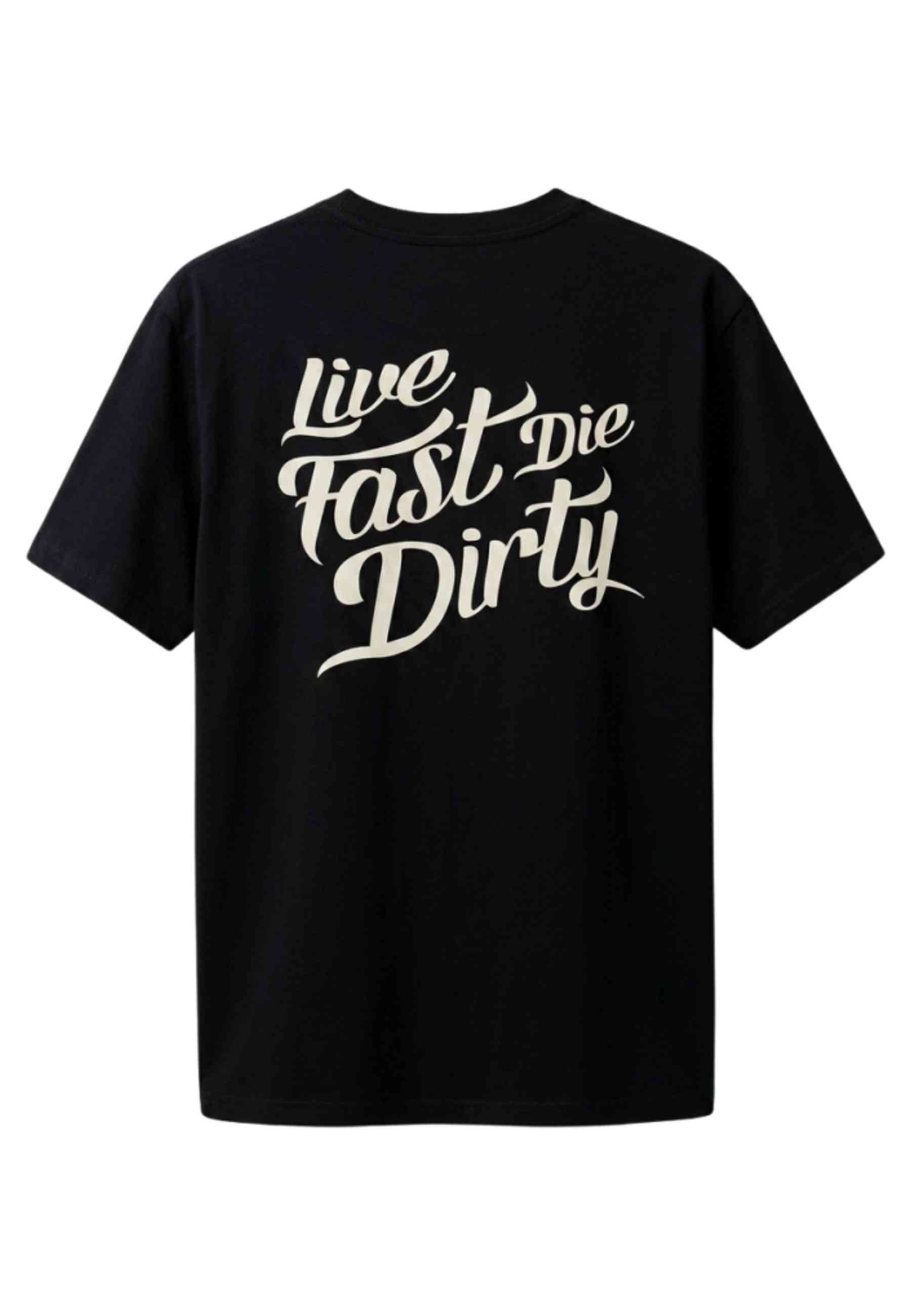 CAMISETA VON DUTCH NEGRA DIE DIRT RELAXED FIT TEE