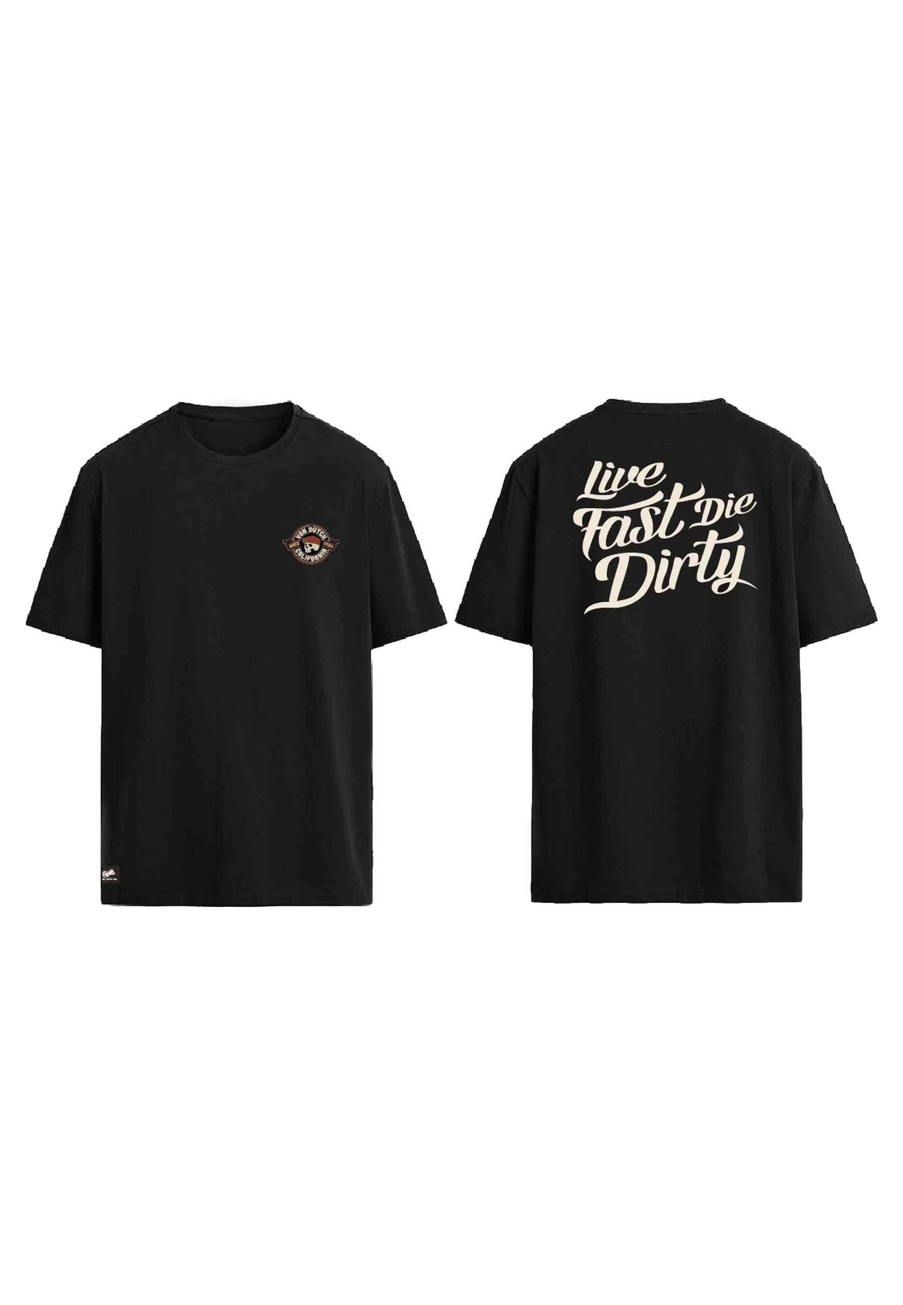 CAMISETA VON DUTCH NEGRA DIE DIRT RELAXED FIT TEE