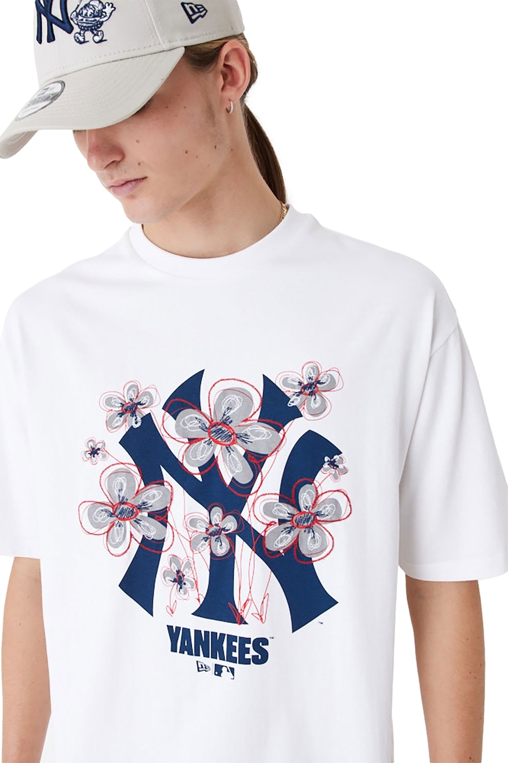 CAMISTA NEW ERA BLANCA YANKEES MLB FLORAL LOGO OS TE