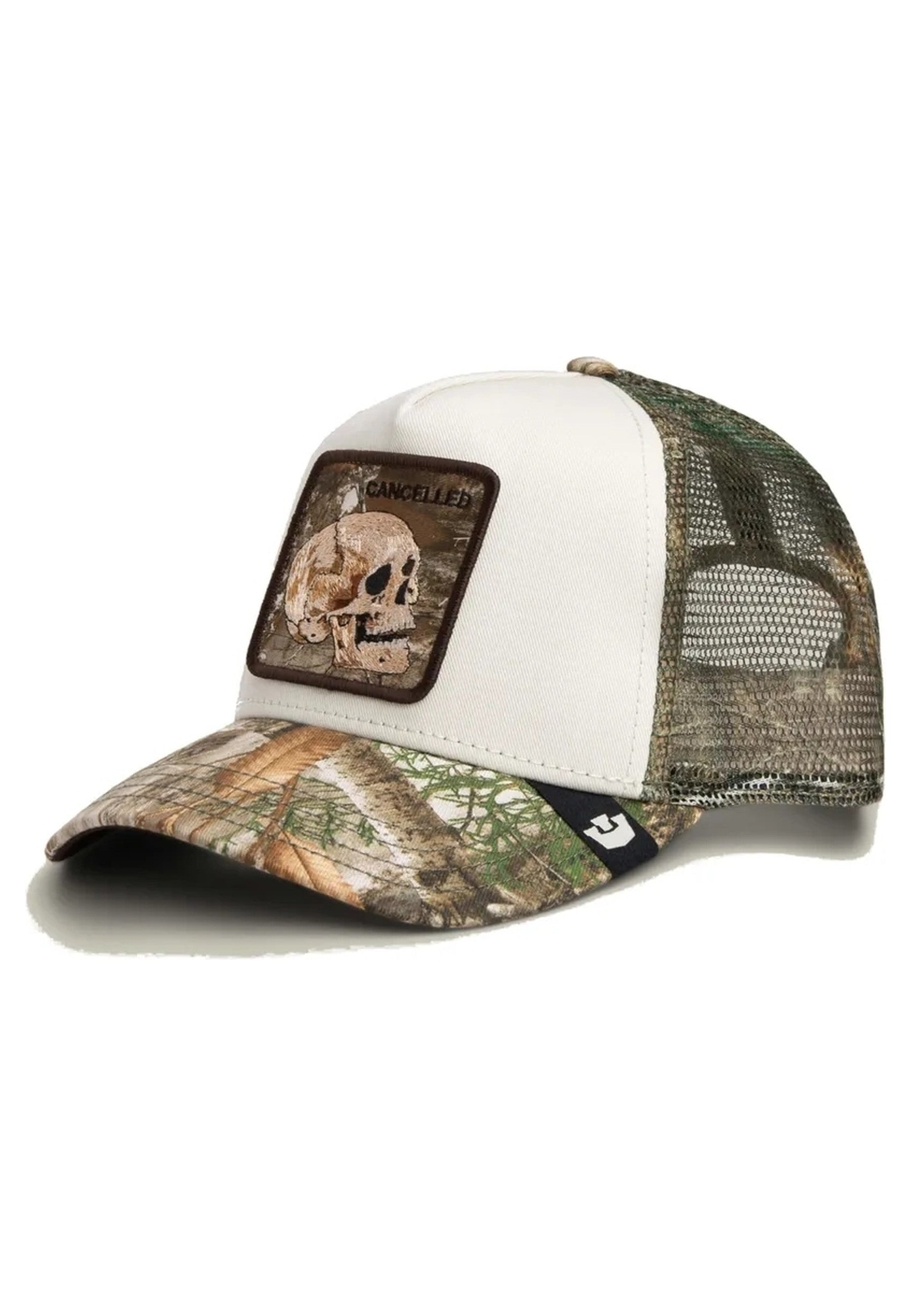 GORRA GOORIN BROS BLANCA/CAMO CALAVERA REALTREE EDGE CANCELLED SKULL TRUCKER CAP