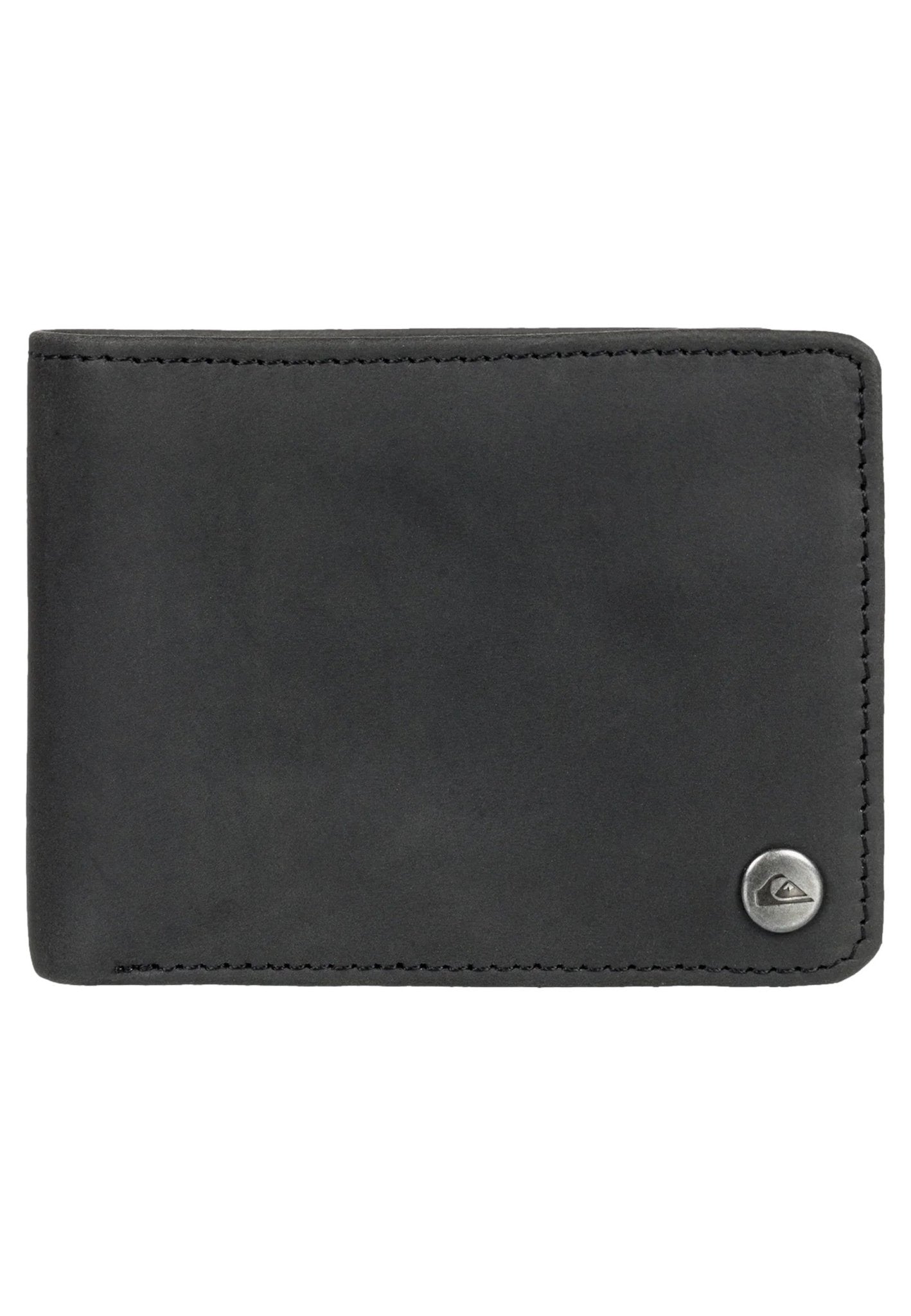 CARTERA QUIKSILVER NEGRA PIEL LOGO CIRCULO CHAPA - AREA ZERO