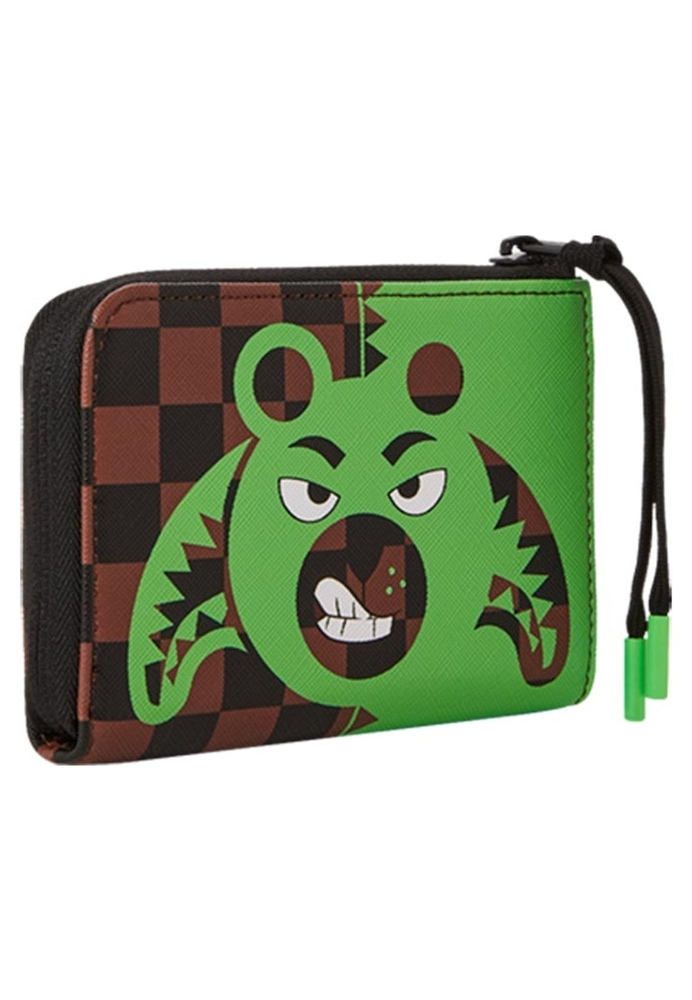CARTERA SPRAYGROUND MARRON GREEN BEAR FACE WALLET - AREA ZERO