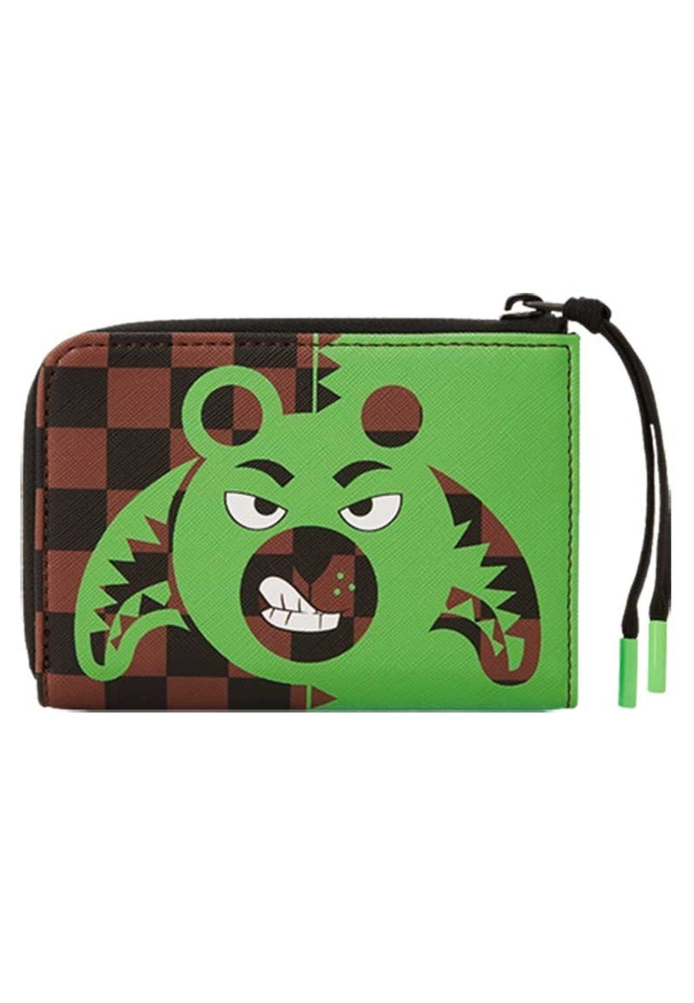 CARTERA SPRAYGROUND MARRON GREEN BEAR FACE WALLET - AREA ZERO